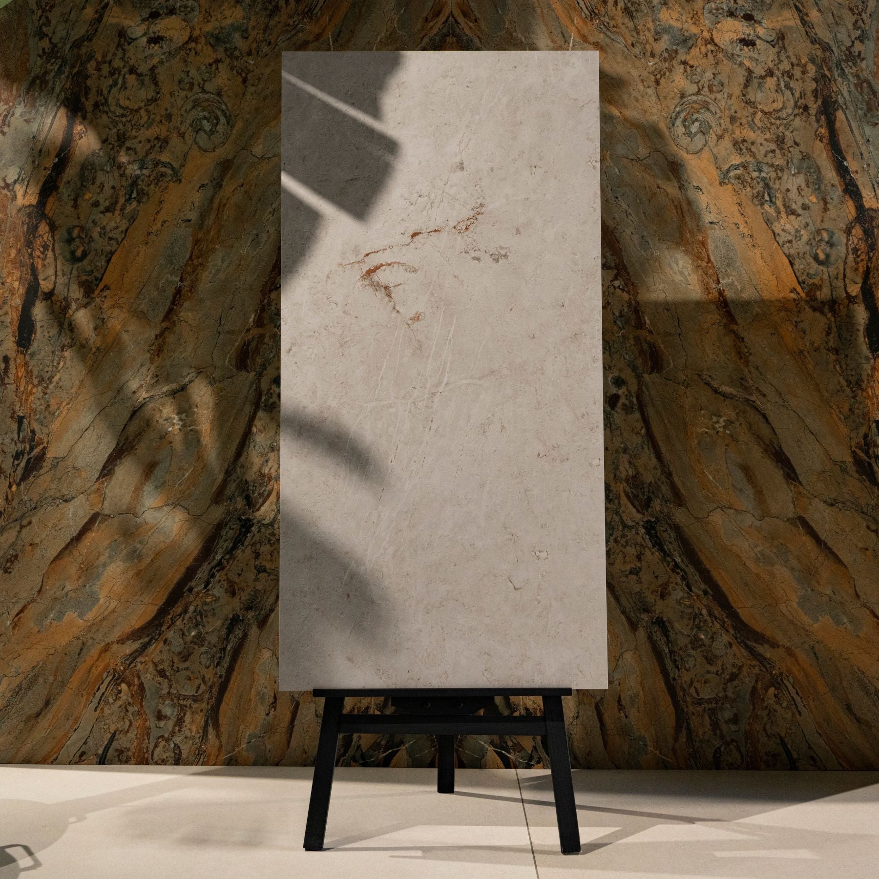 Saran Collins Crema porcelain tile 60x120cm 9mm thick offers a refined stone look with durable porcelain strength for elegant floor and wall spaces.