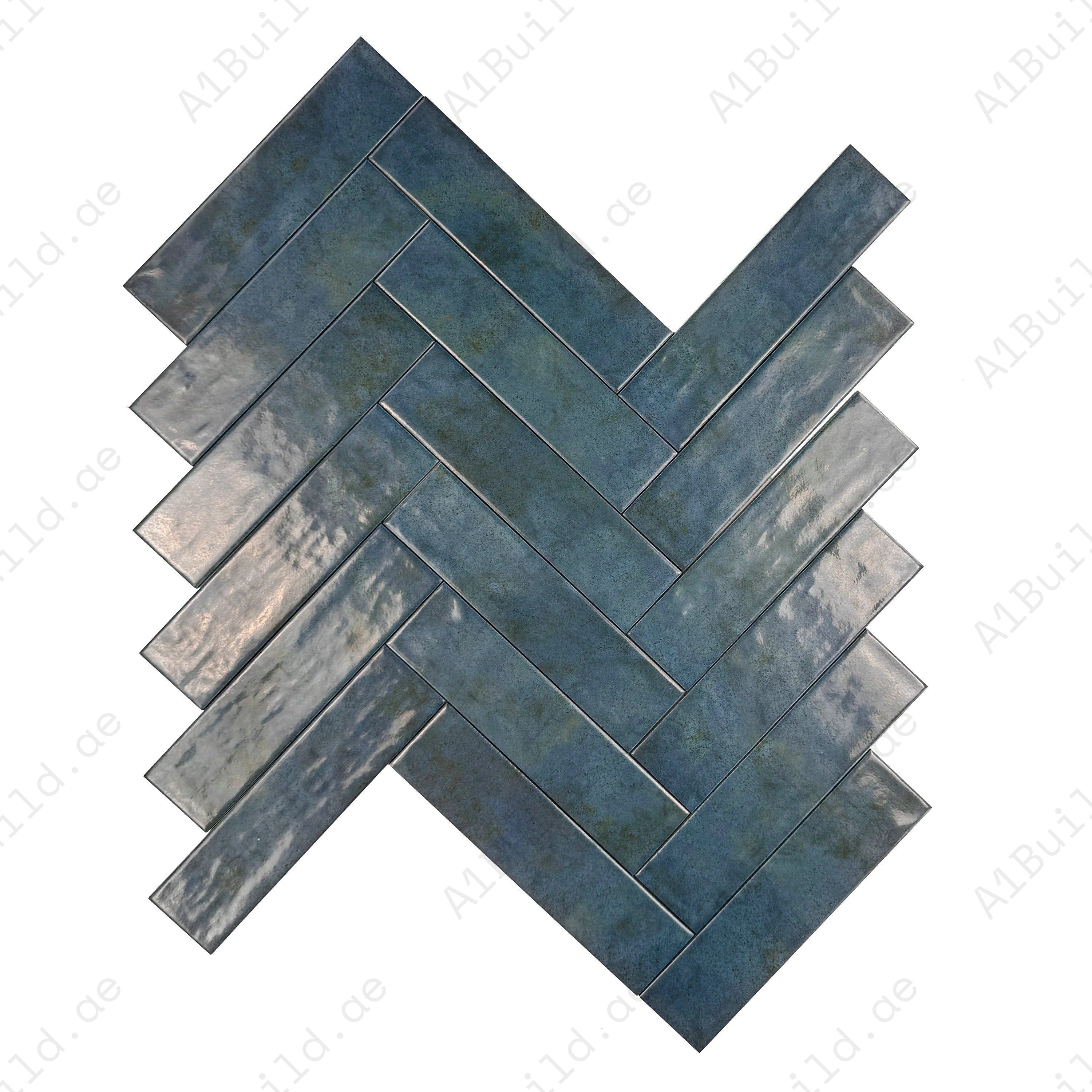 Sea Green Semimatte Porcelain Tile – Stylish long-strip design with earthy gradients, perfect for walls, kitchens, bathrooms, showers & outdoor spaces.