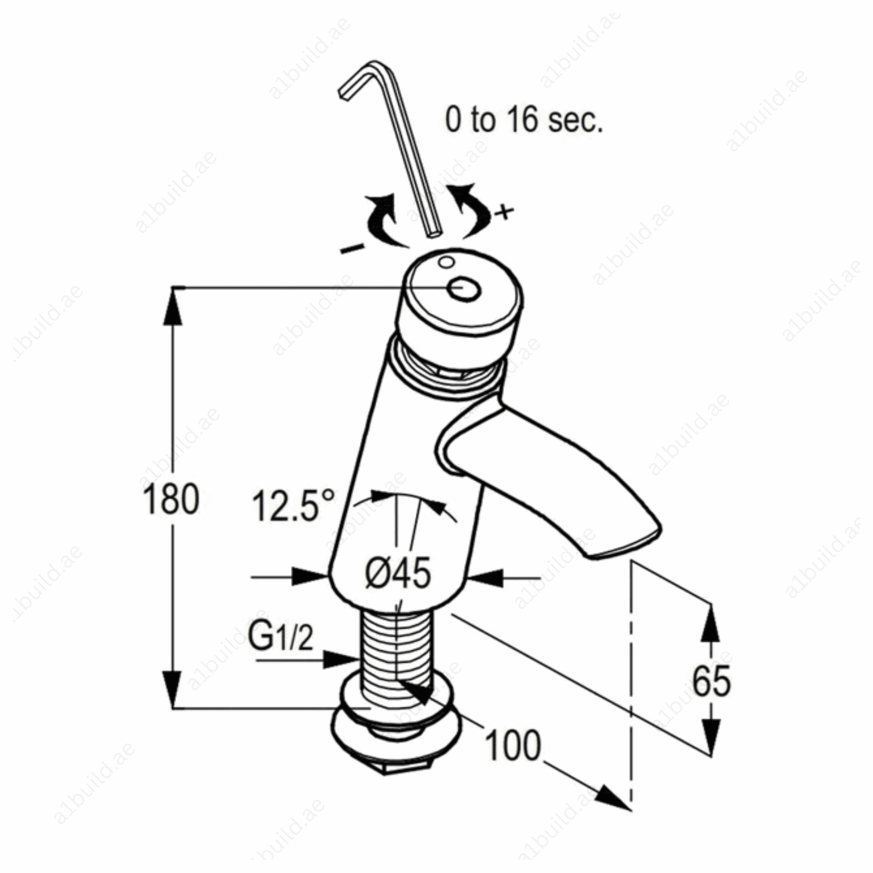 Self-ClosingPushTap-ChromeFinishwithAdjustableWaterFlow_3