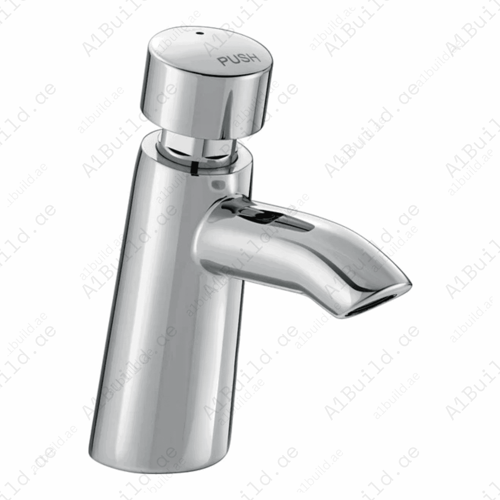 Self-Closing Push Tap - Chrome Finish with Adjustable Water Flow