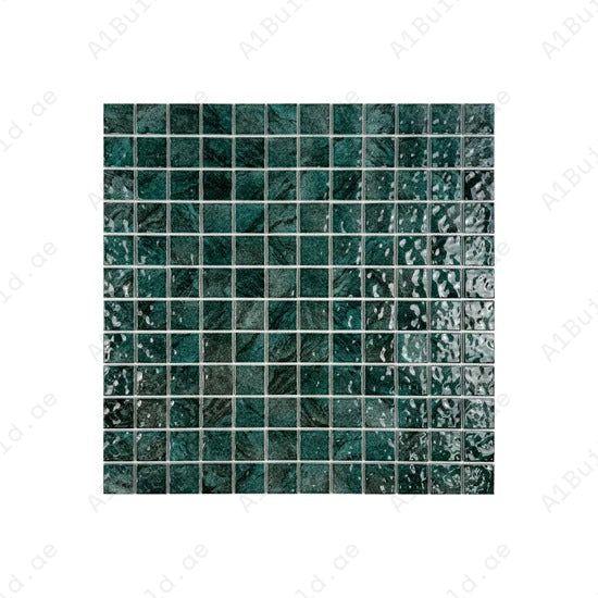 Serene Wave Emerald Green porcelain mosaic with natural gradient. Perfect for pools, spas & water walls. UV-resistant, slip-proof & eco-friendly design.