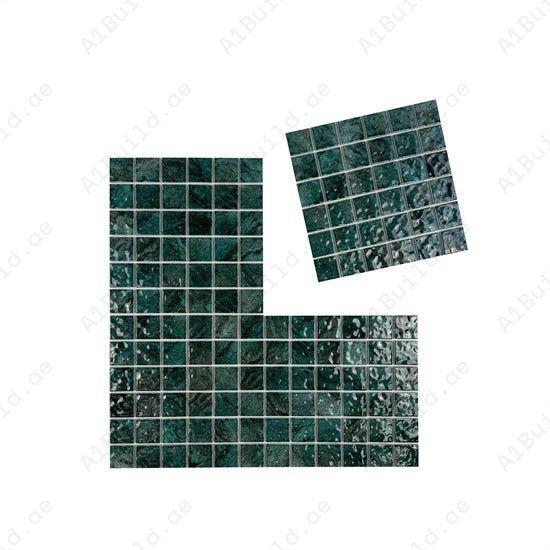 Serene Wave Emerald Green porcelain mosaic with natural gradient. Perfect for pools, spas & water walls. UV-resistant, slip-proof & eco-friendly design.