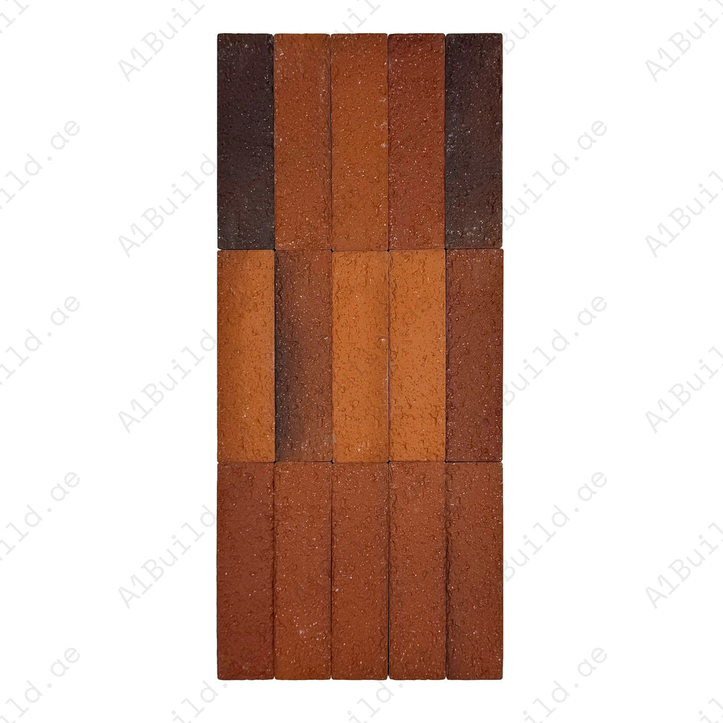 Barn Red Color Tile Florence Grace Barn Red, Cinnamon & Black Ceramic Artificial Tile