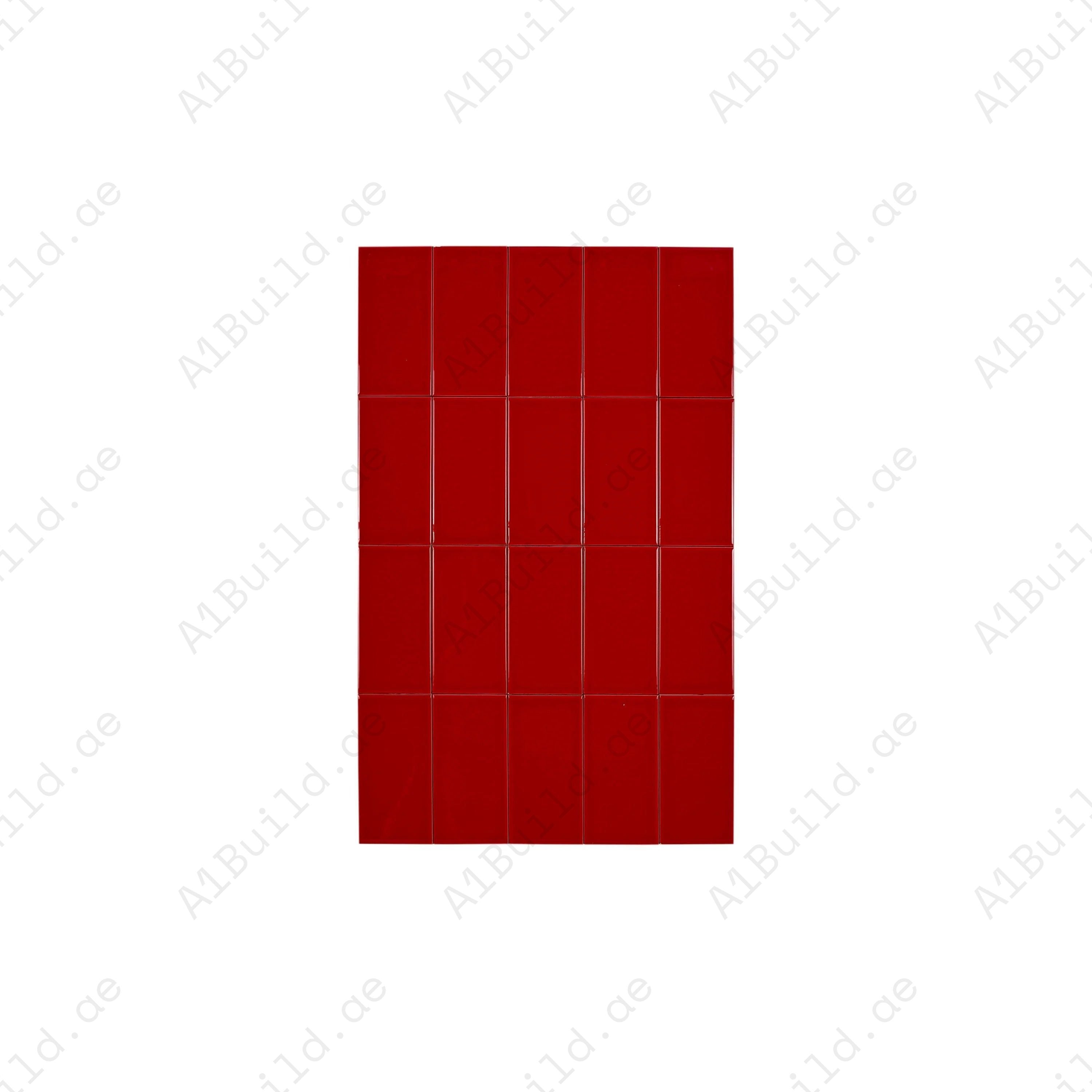 Shop Urban Luxe Red Glossy Beveled Ceramic Tile. Durable, stylish, and easy to clean – ideal for kitchens, bathrooms, accent walls, and modern interiors.