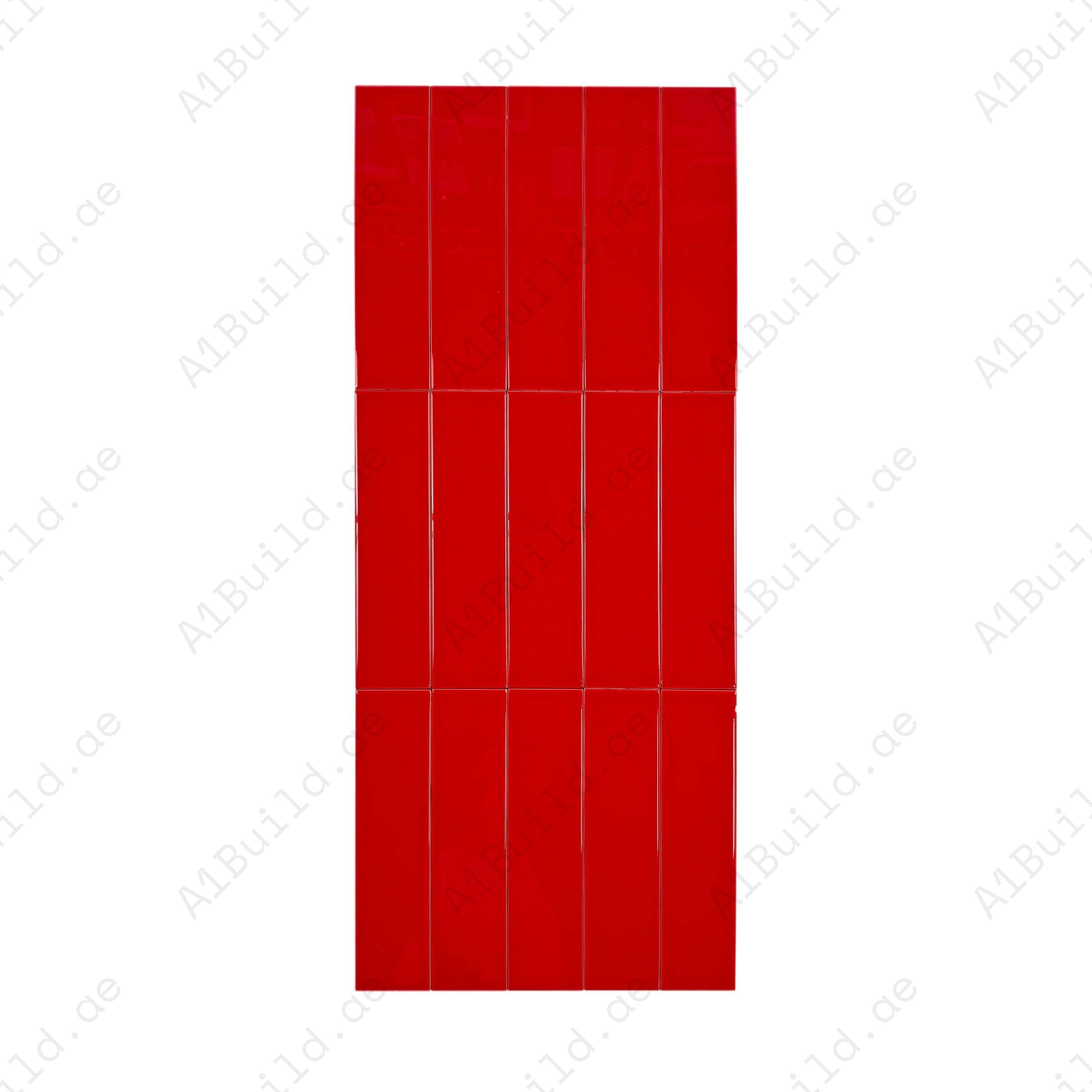 Shop Urban Luxe Red Glossy Flat Ceramic Tile. Durable, stylish, and easy to clean – ideal for kitchens, bathrooms, accent walls, and contemporary interiors.