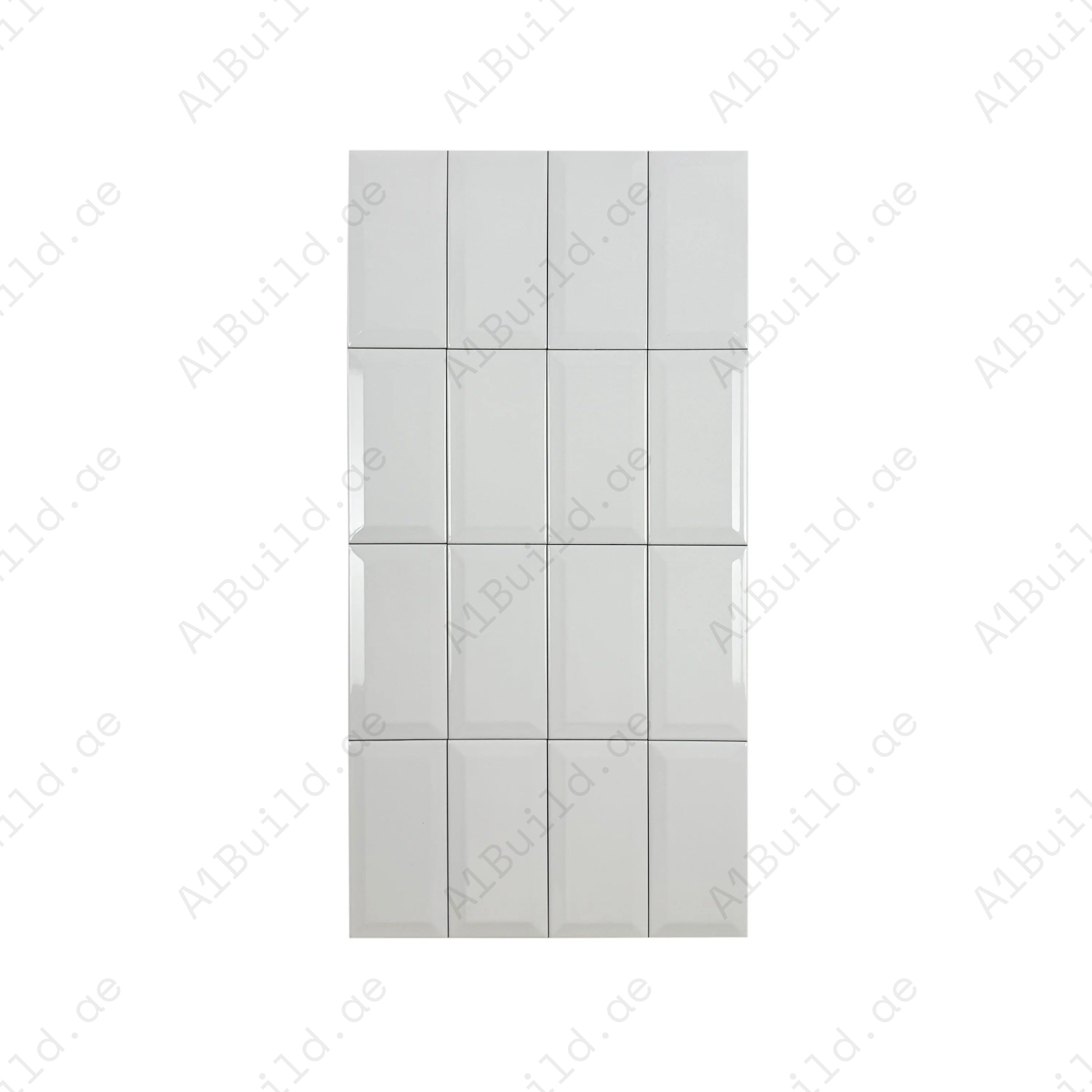 Shop Urban Luxe White Glossy Beveled Ceramic Tile. Durable, stylish, and easy to clean – perfect for kitchens, bathrooms, accent walls, and modern interiors.