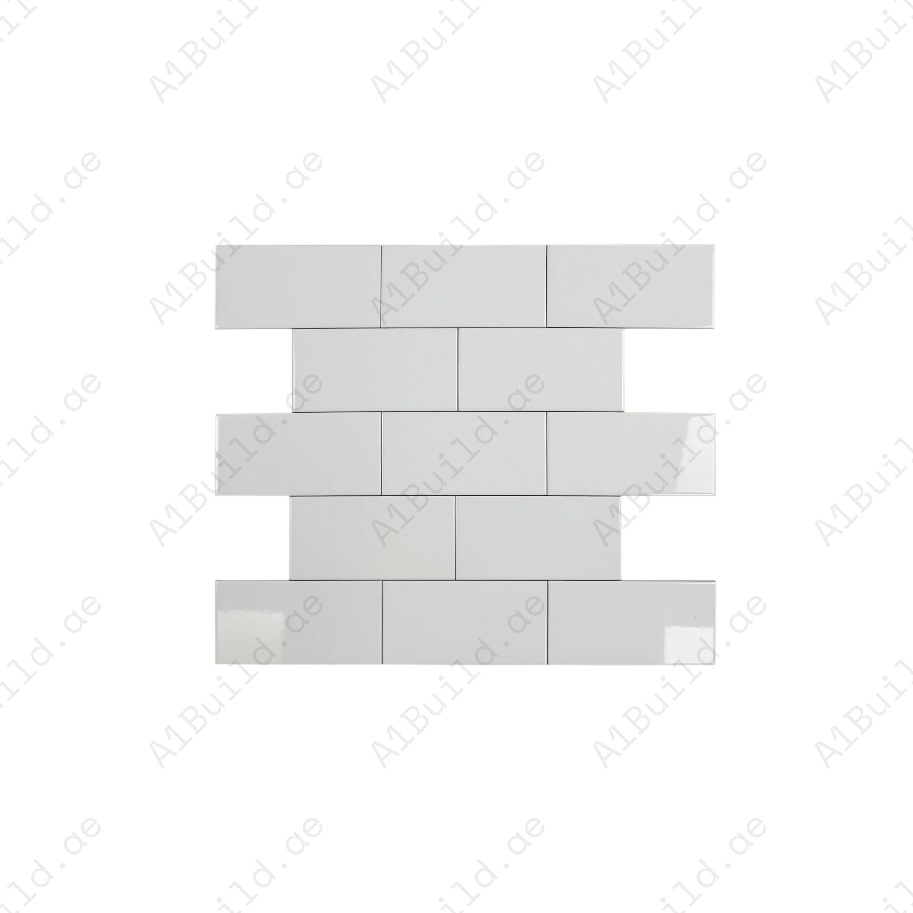 Shop Urban Luxe White Glossy Flat Ceramic Tile. Durable, stylish, and easy to clean – ideal for kitchens, bathrooms, accent walls, and contemporary interiors.