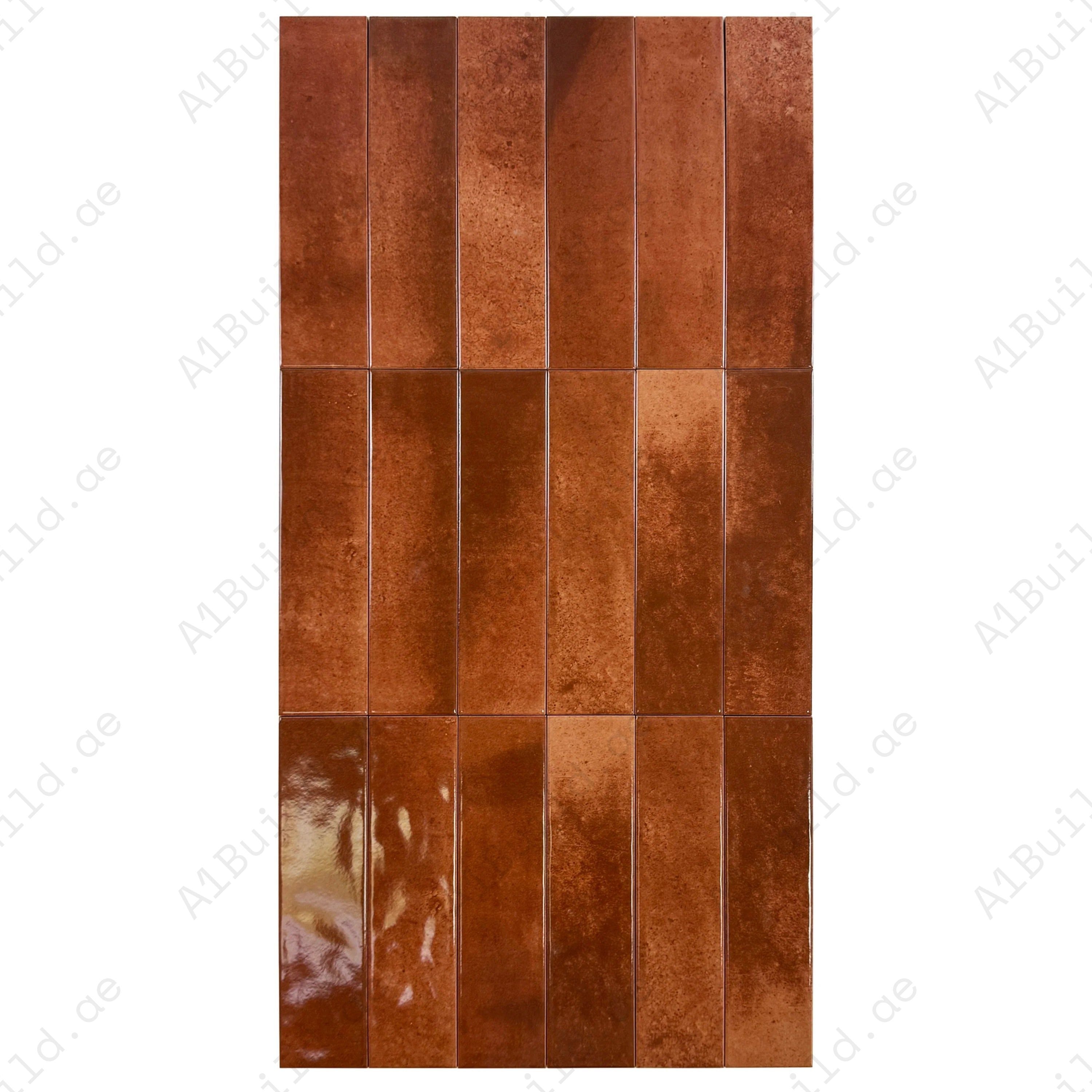 Shop Venetian Dream Cinnamon Brown Glossy Porcelain Tile (75x300 mm) – durable, waterproof, and elegant. Ideal for bathrooms, kitchens, walls, and interiors.