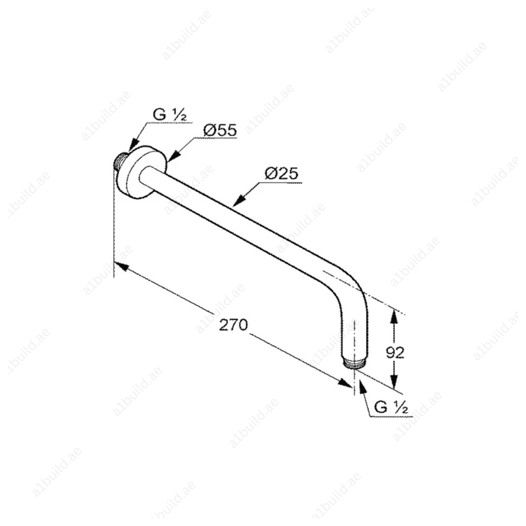 ShowerArm250mm_ChromeFinishwithDN15_SlidingCoverPlate_3