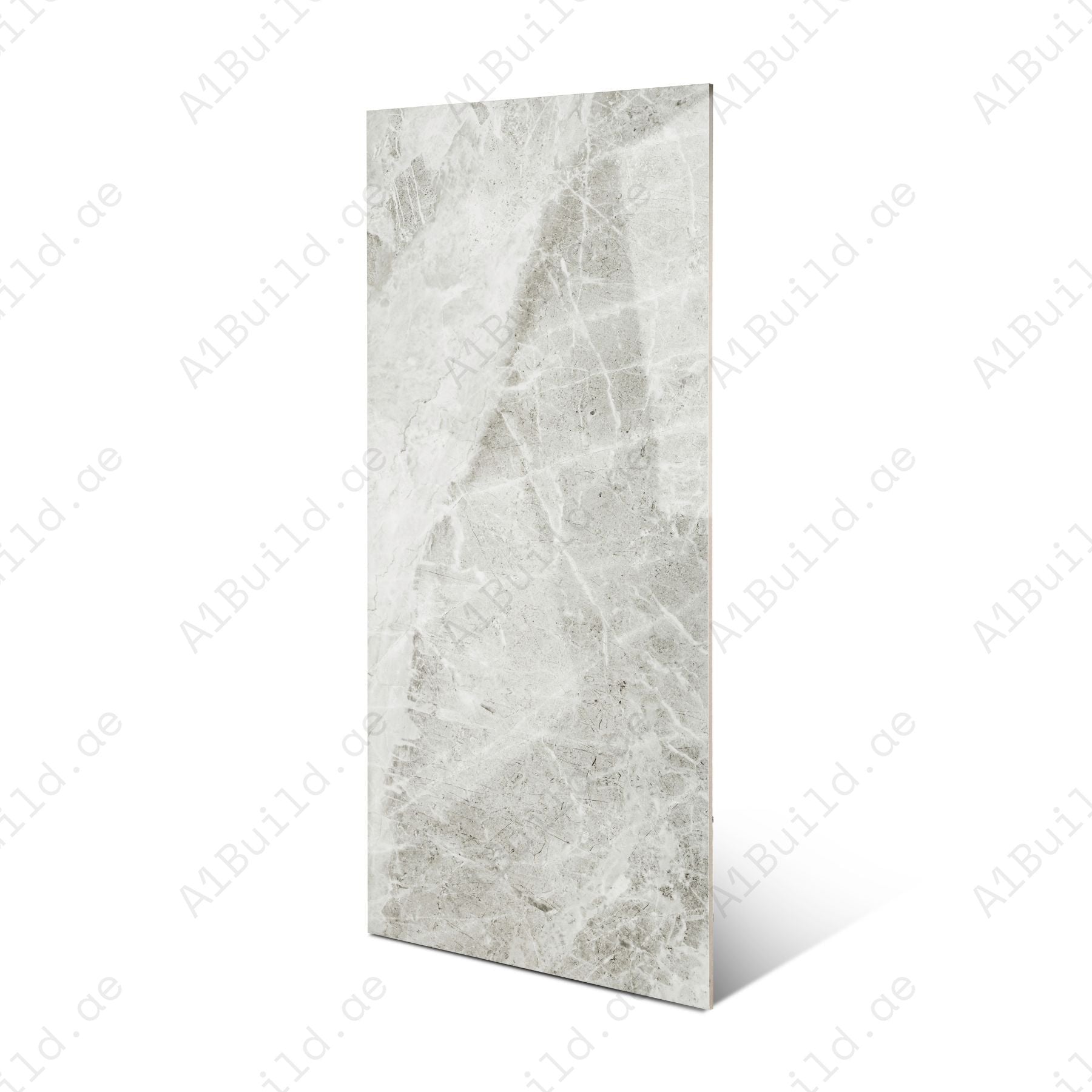 Sparkle Light glossy marble effect porcelain tile 60x120cm with 9mm thickness features soft light tones, refined veining and polished luxury finish.