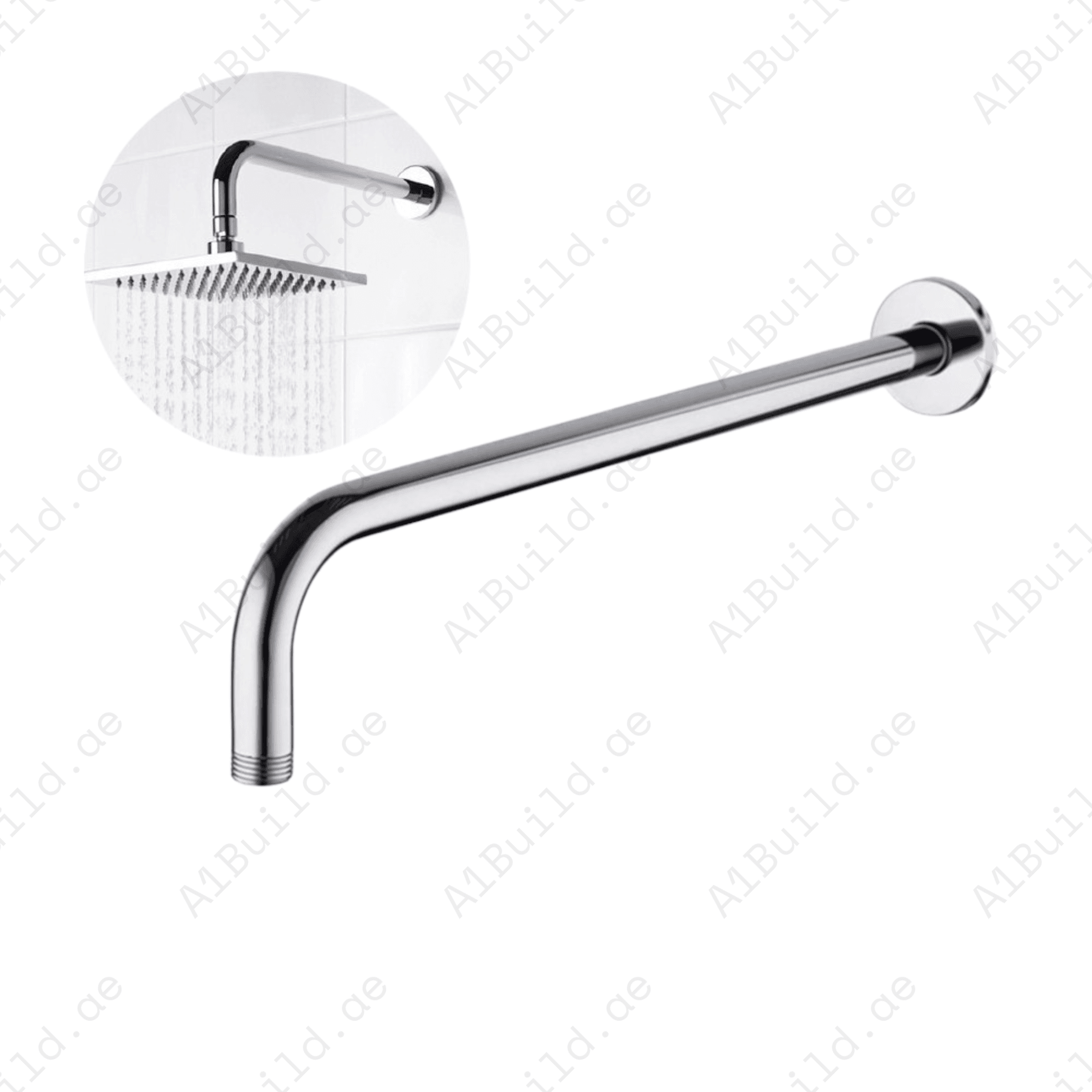 Square Shower Arm 400mm – Premium Chrome Finish, 100% Made in Germany | Hesanit