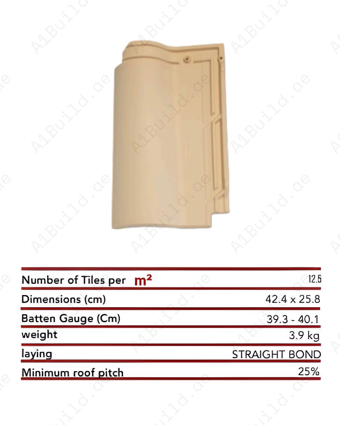 Straw beige ceramic roof tile — 42.4×25.8cm durable design with long-lasting color and CE certification for modern and minimal homes.