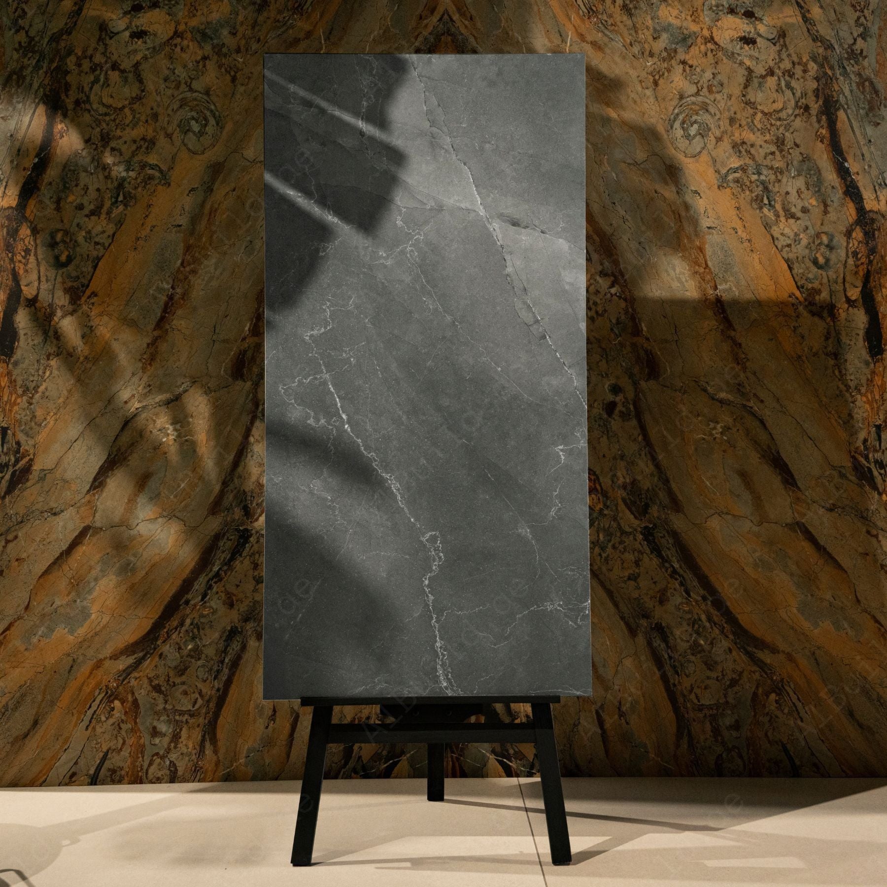 Studio Grey porcelain tile in 60x120cm size featuring modern concrete texture, refined grey tone and durable 9mm thickness for floors and walls.