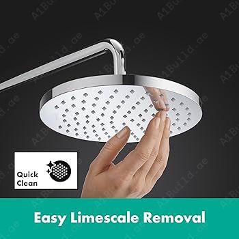Stylish 300 mm Round Matte Black Rain Shower Head – Exposed Installation, 100% Made in Germany by Hesanit