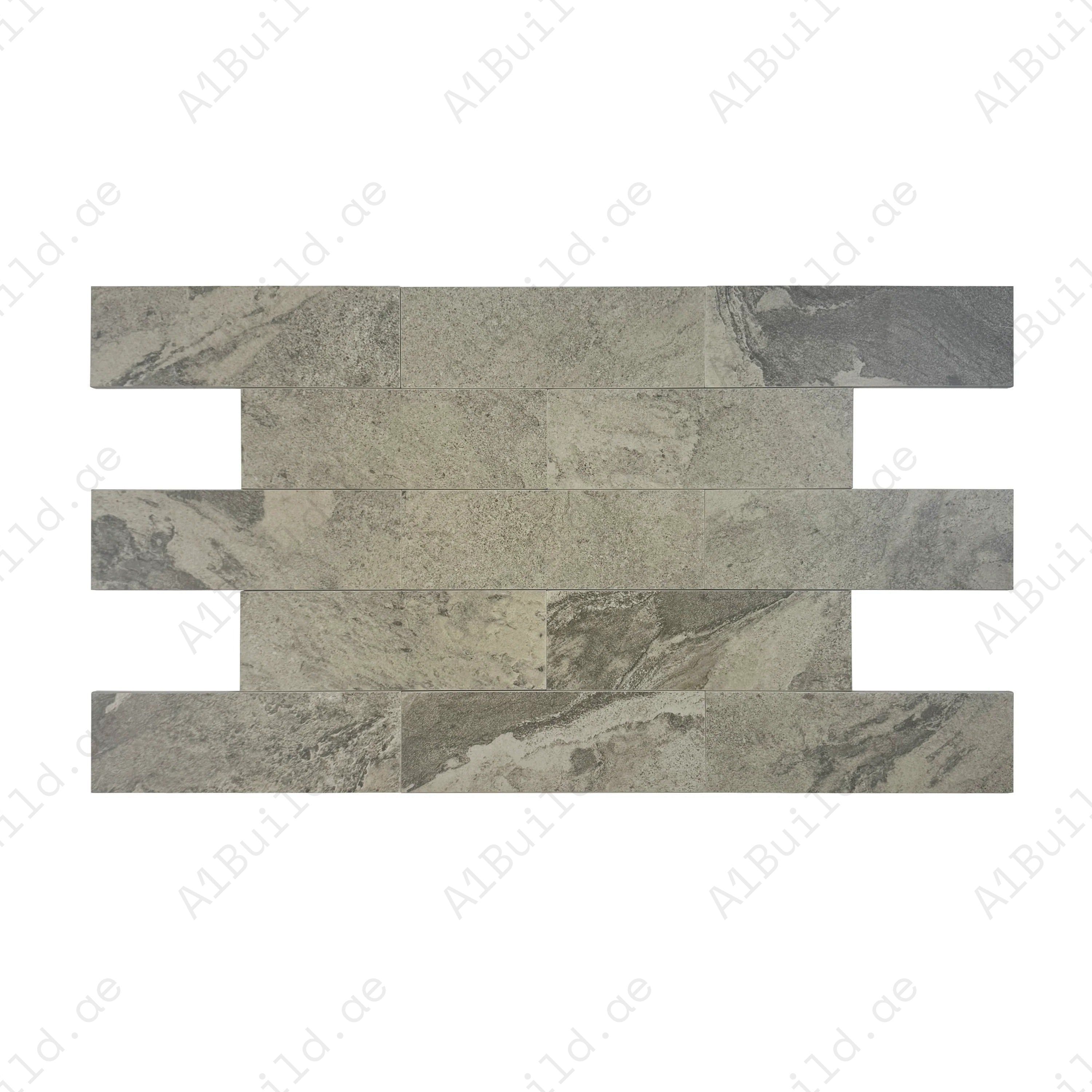 Sukabumi Beige Pattern Matt Porcelain Tile 100x300mm. Durable, slip-resistant, UV stable & eco-friendly, ideal for luxury pools, spas & water features in Dubai.