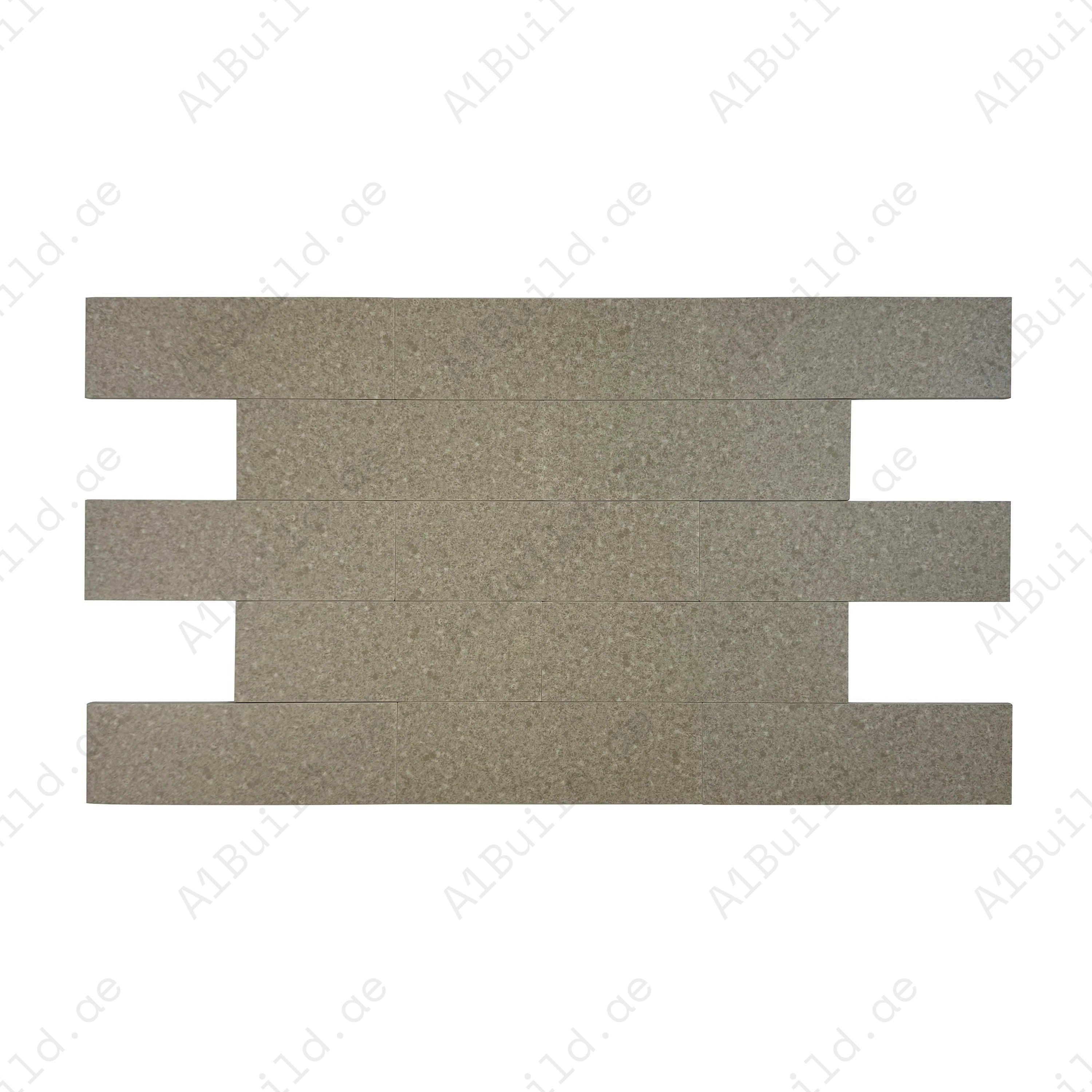 Sukabumi Dark Beige Matt Porcelain Tile 100x300mm. Durable, slip-resistant, UV stable & eco-friendly, perfect for luxury pools, spas & water features in Dubai.