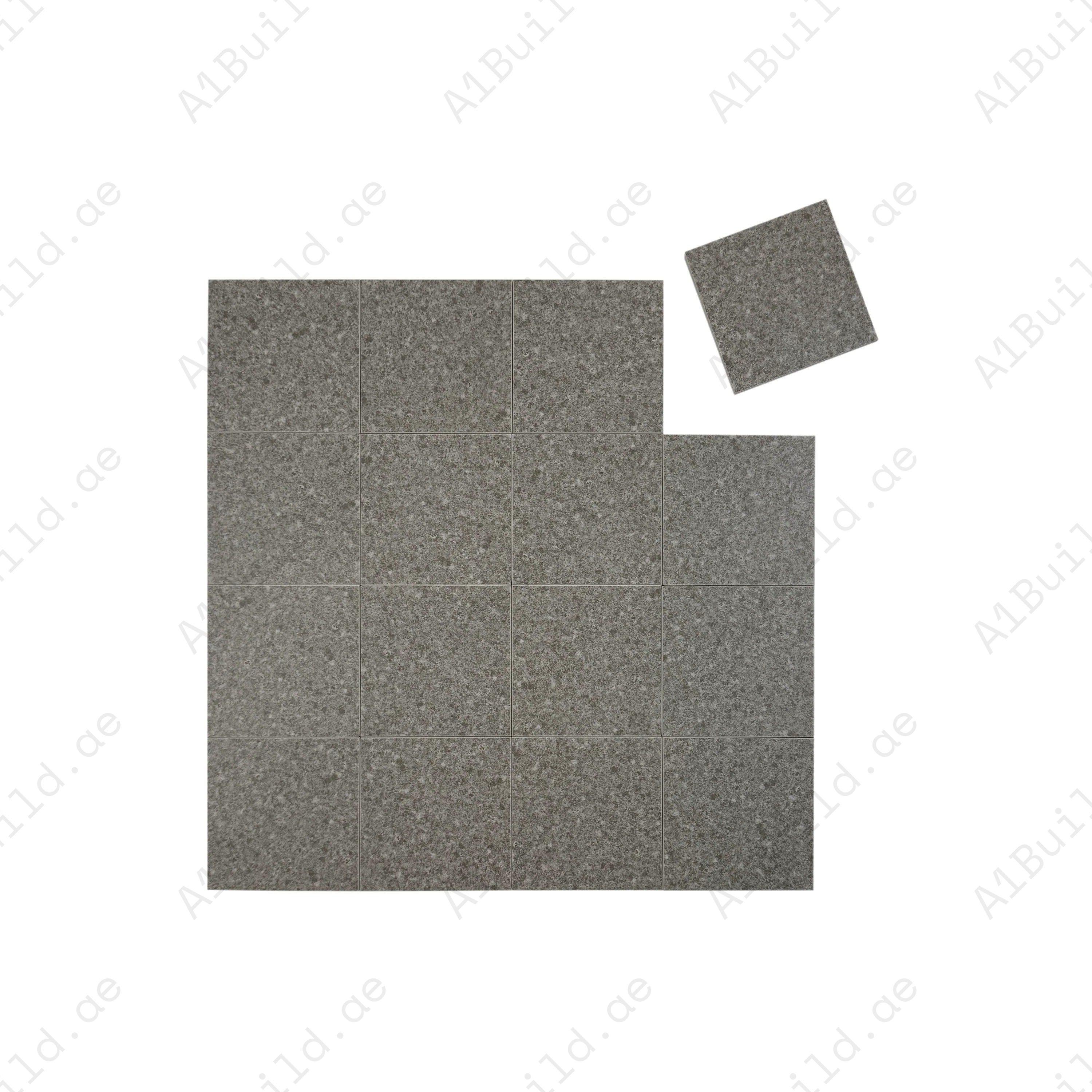 Sukabumi Dark Grey Matt Porcelain Tile 150x150mm. Durable, slip-resistant, UV stable & eco-friendly, perfect for luxury pools, spas & water features in Dubai.