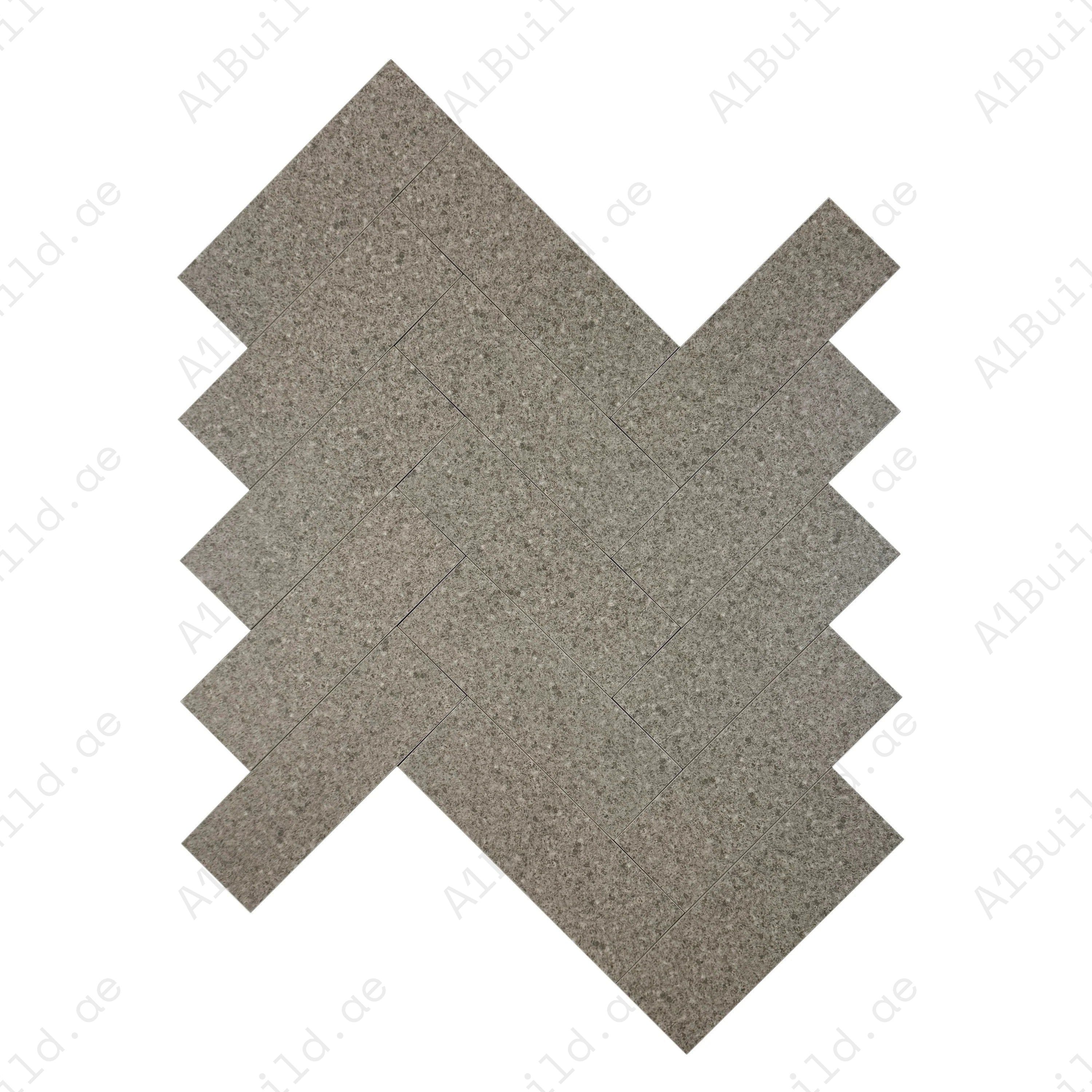 Sukabumi Medium Grey Matt Porcelain Tile 100x300mm. Premium quality, slip-resistant, UV durable, eco-friendly, perfect for pools, spas & water features in Dubai.