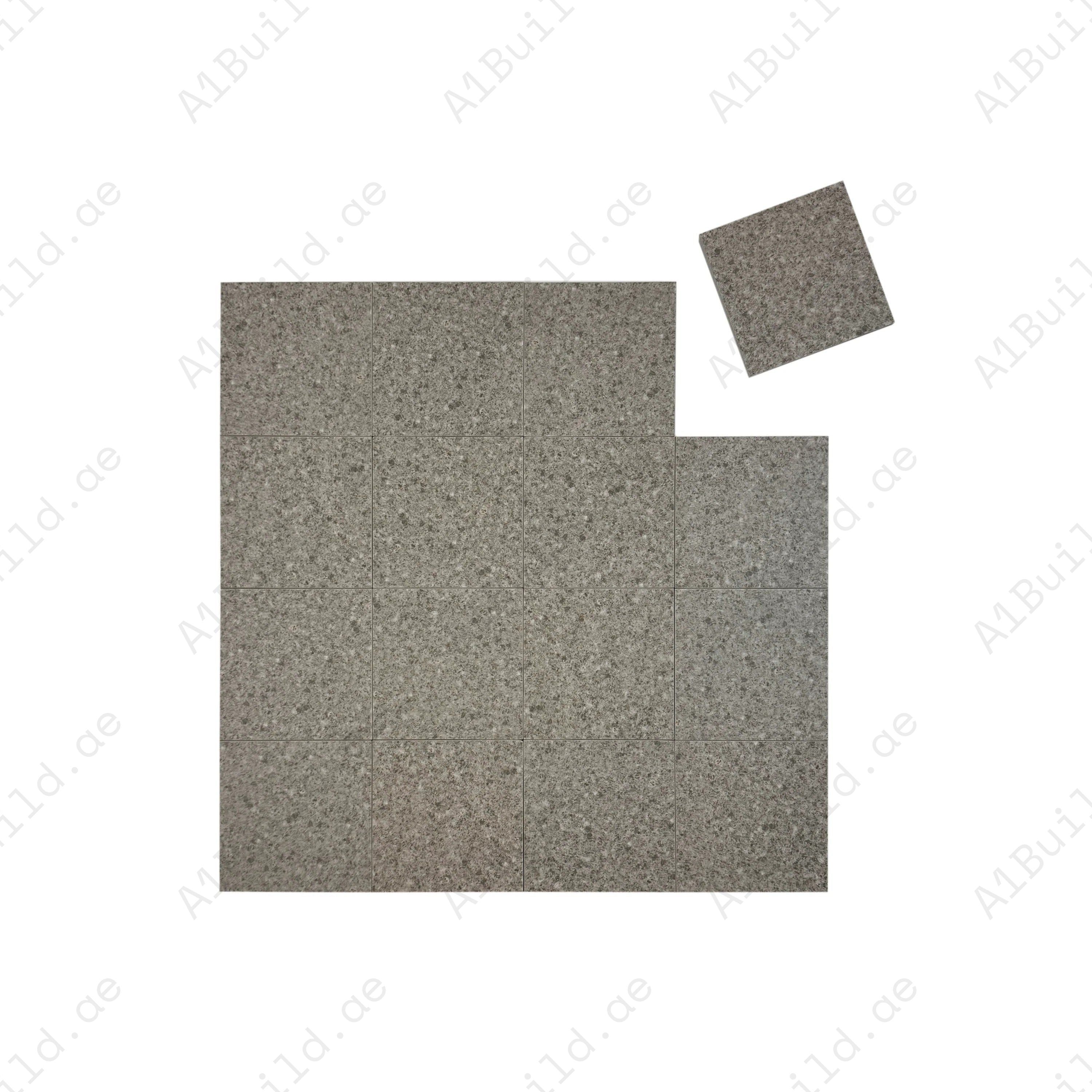 Sukabumi Medium Grey Matt Porcelain Tile 150x150mm. Durable, slip & UV resistant, eco-friendly, ideal for luxury pools, spas & water features in Dubai.