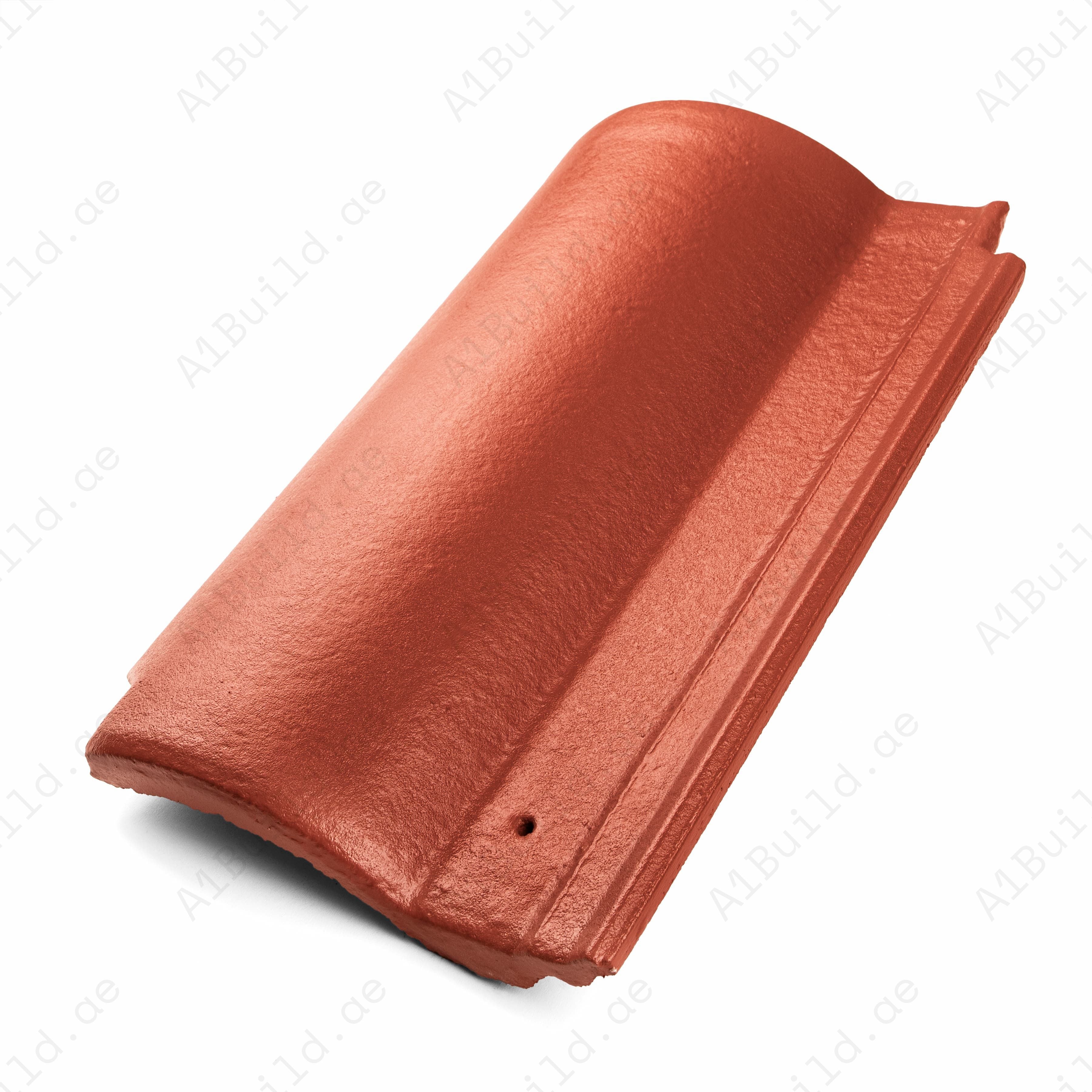 Premium Red Glossy Ceramic Roof Tile – Durable Clay Roof Tiles for UAE Climate