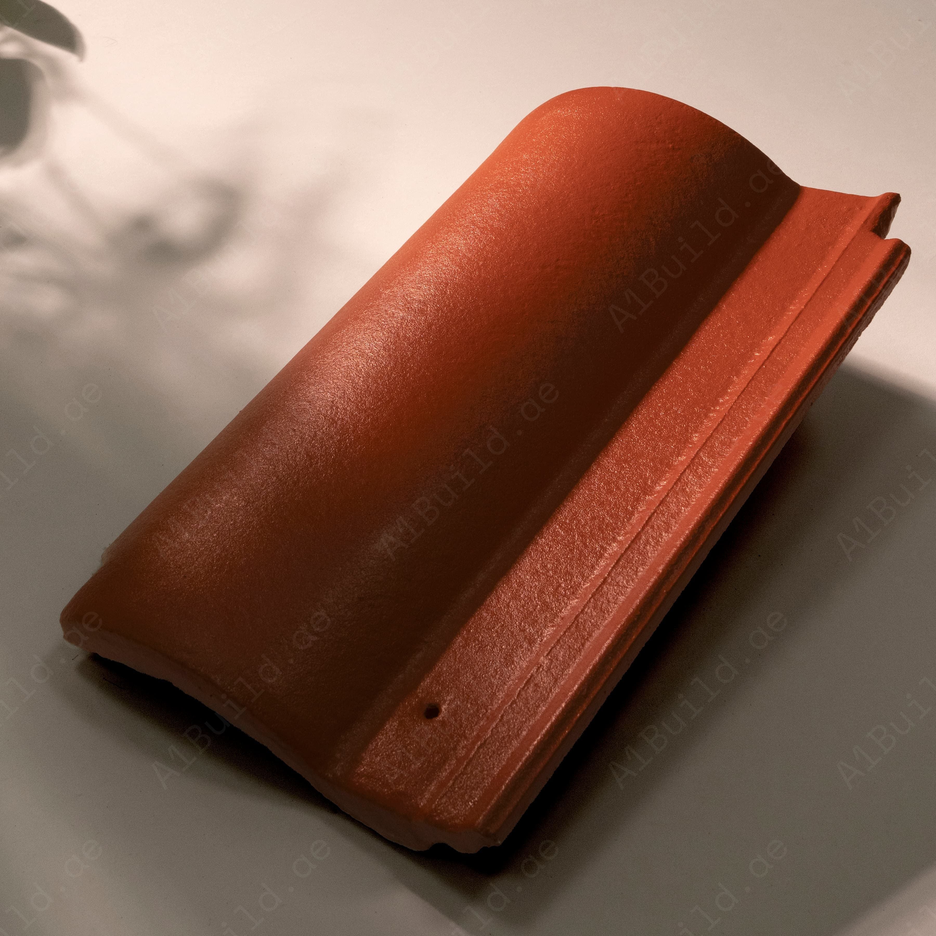 Premium Red Glossy Ceramic Roof Tile – Durable Clay Roof Tiles for UAE Climate