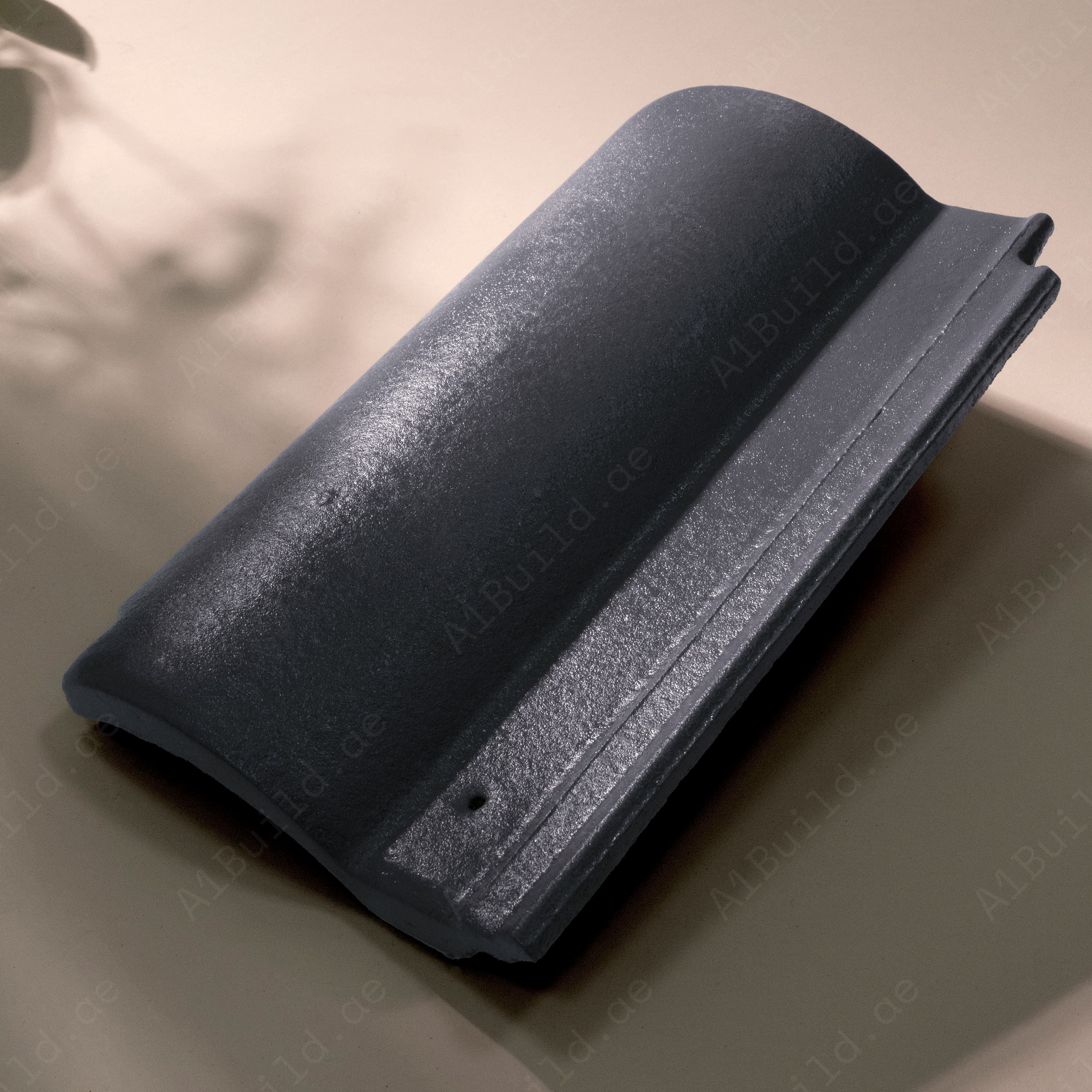 Premium Slate Grey Glossy Roof Tile – Roman Clay Concrete Roof Tile UAE | Heat & Weather Resistant Villa Roofing