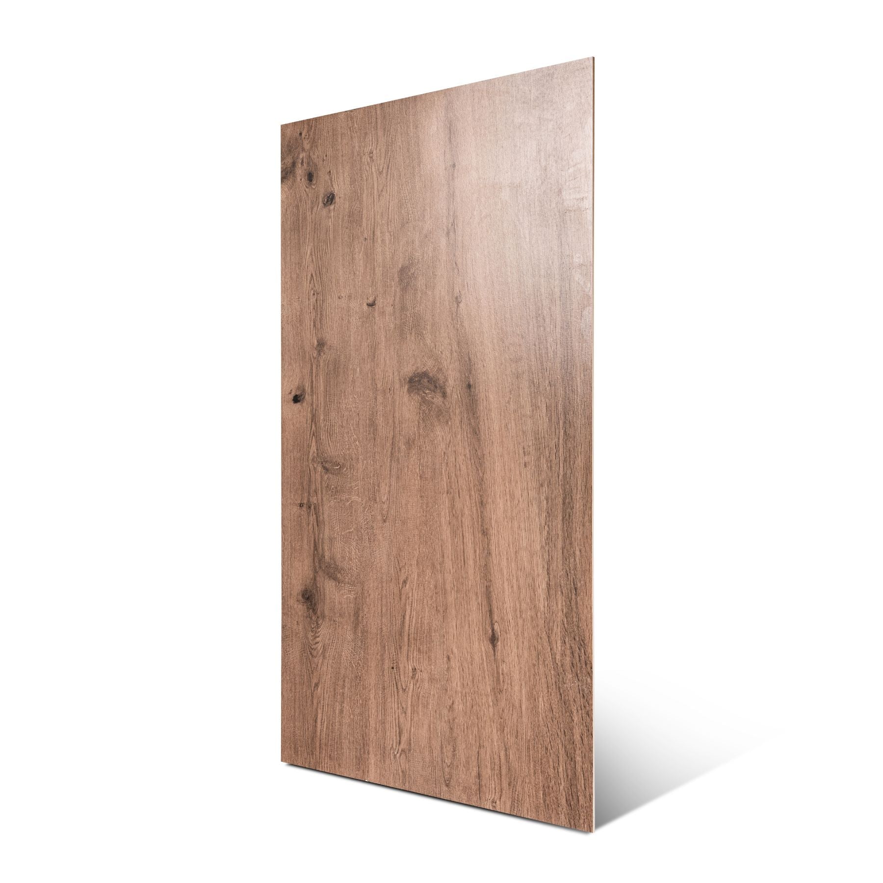 Teak Wood Brown porcelain tile 60×120cm features a realistic wood grain design, warm brown tones, durable porcelain body for floors and walls.