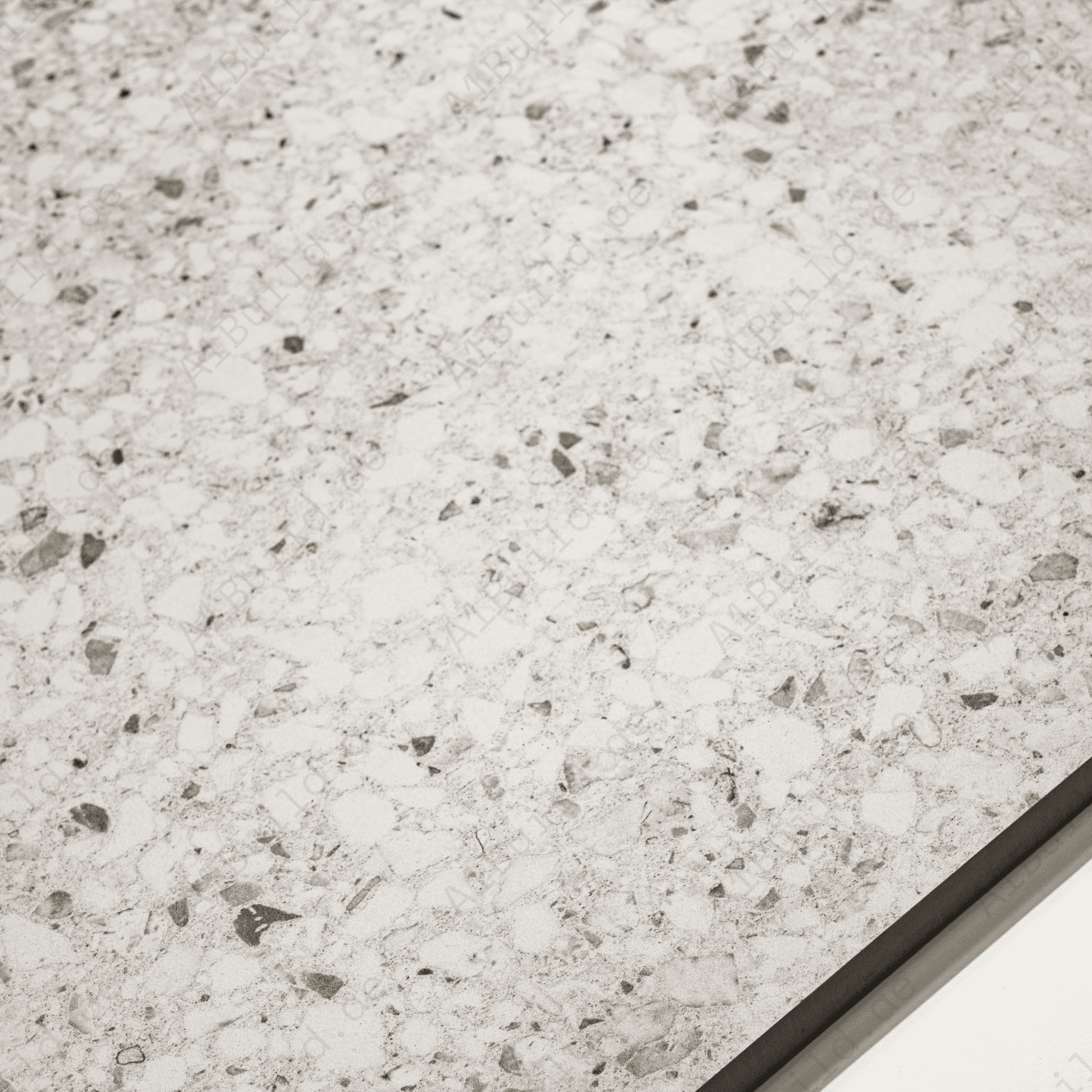 Terrazo Bianco porcelain tile 60x120cm 20mm thickness, terrazzo look design, durable porcelain tile for indoor and outdoor floors.