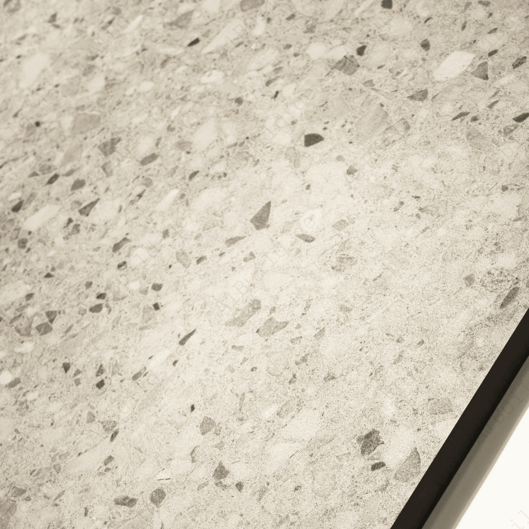 Terrazo Crema porcelain tile 60x120cm 20mm thickness, terrazzo look design, durable porcelain tile for indoor and outdoor floors.