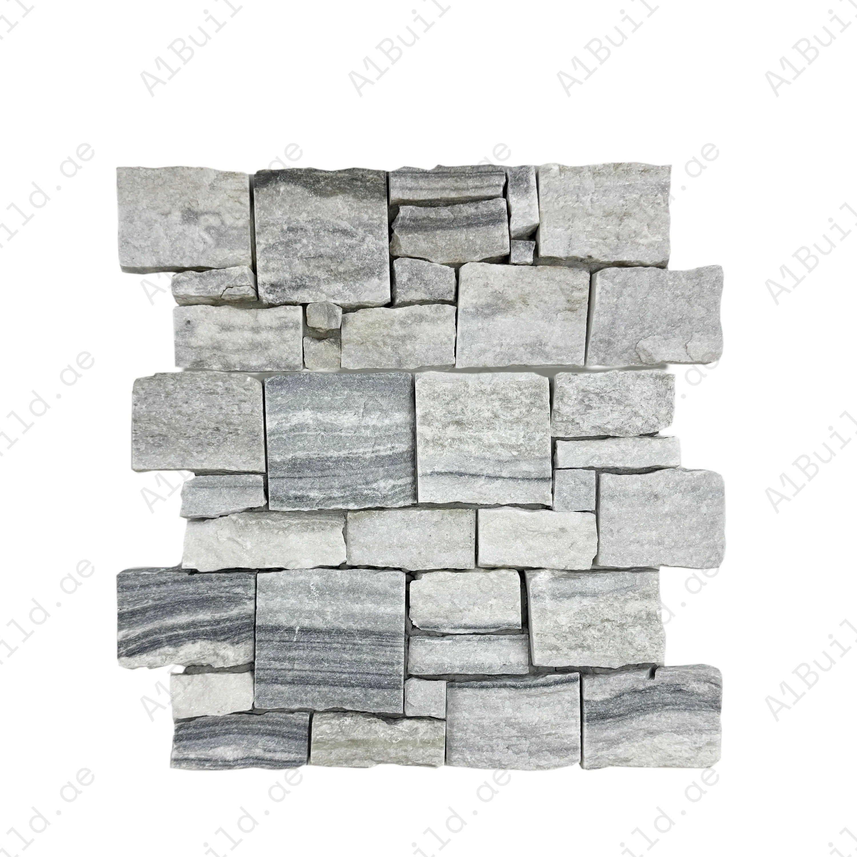 Timeless Grey Cladding Timeless Nature Pearl White & Steel Grey Quartz Wall Cladding