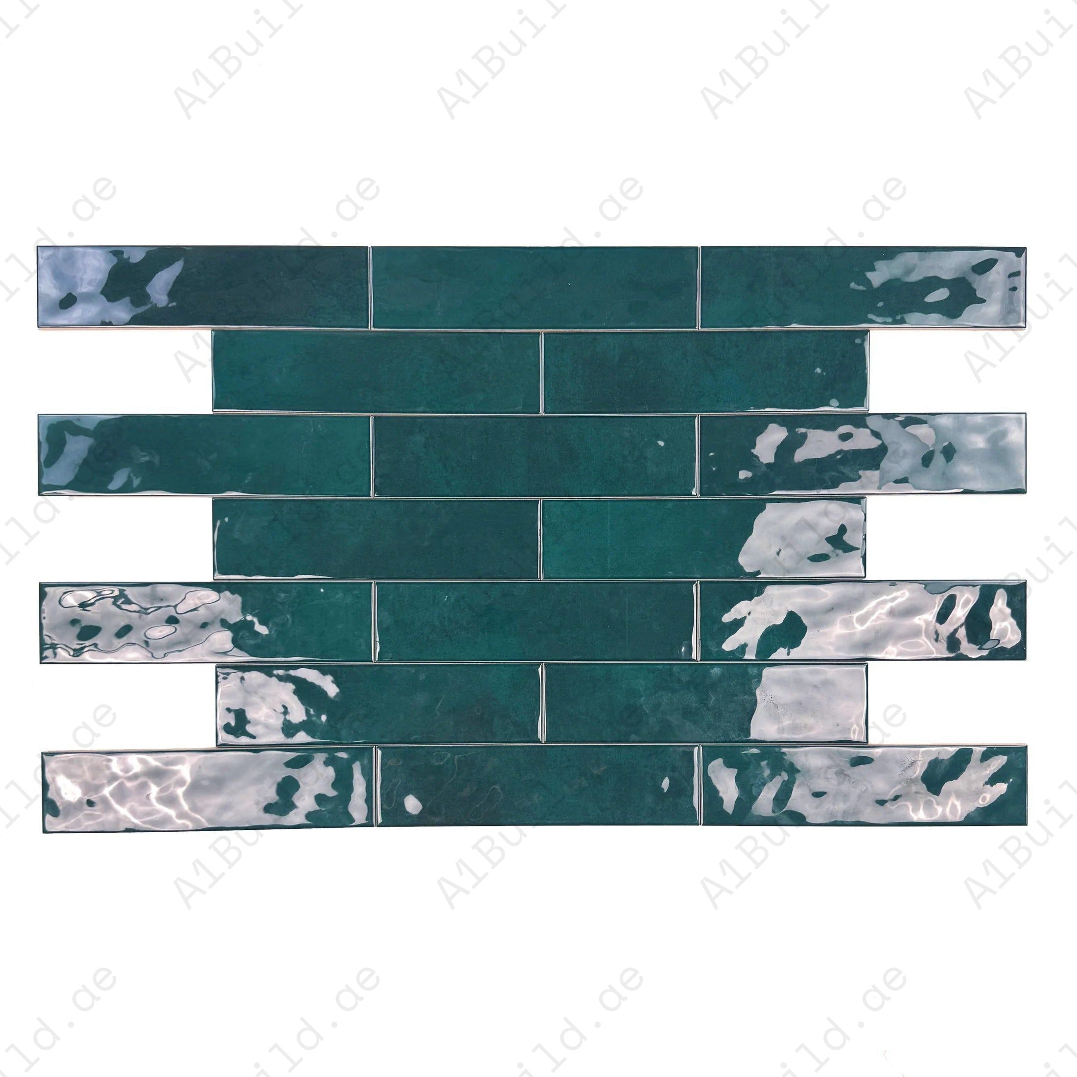 Tonal Symphony Dark Green Glossy Ceramic Artisanal Tile – durable, premium, and stylish tile perfect for walls, kitchens, bathrooms, and commercial interiors.