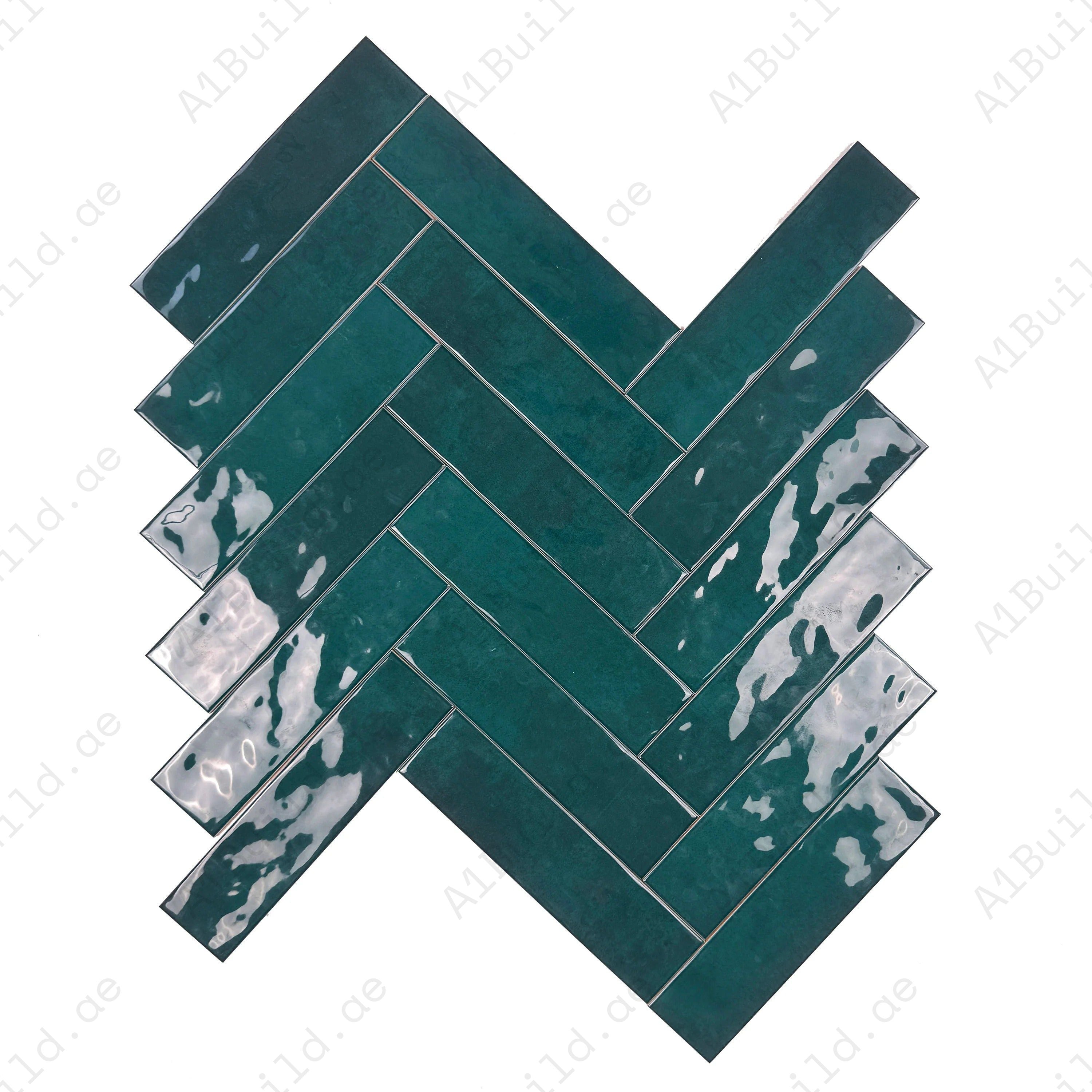 Tonal Symphony Dark Green Glossy Ceramic Artisanal Tile – durable, premium, and stylish tile perfect for walls, kitchens, bathrooms, and commercial interiors.