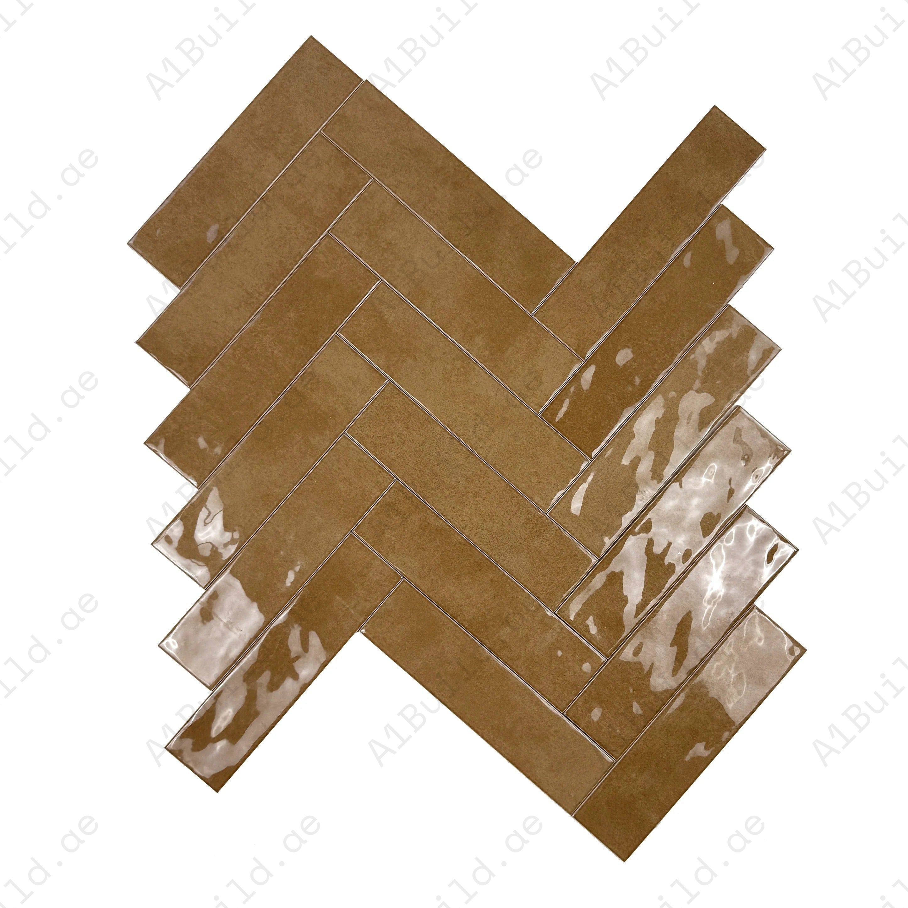 Tonal Symphony Medium Coffee Glossy Ceramic Artisanal Tile – premium, durable, and stylish tile ideal for walls, kitchens, bathrooms, and commercial interiors.