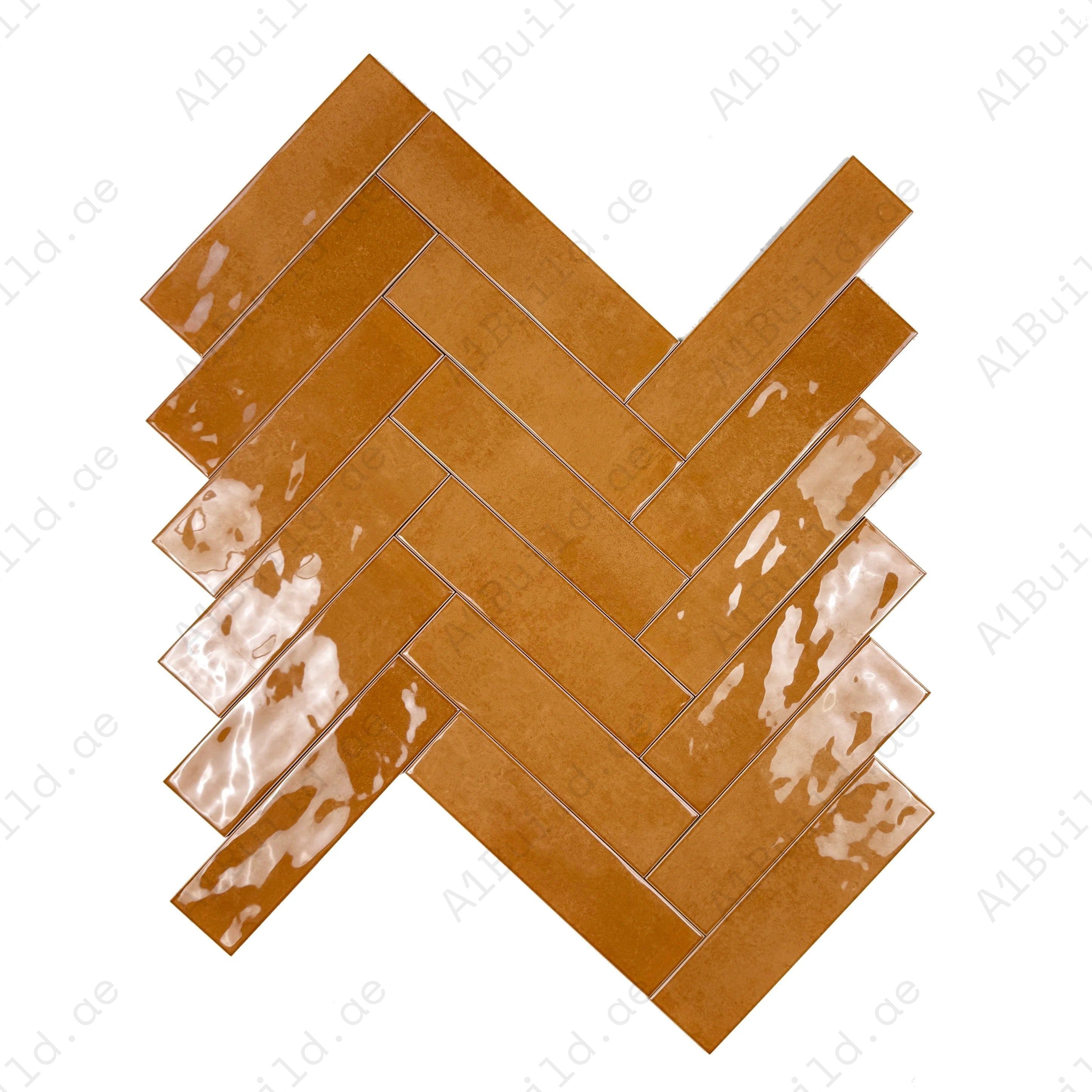 Tonal Symphony Orange Glossy Ceramic Artisanal Tile – premium, durable, and stylish tile ideal for walls, kitchens, bathrooms, and commercial interiors.