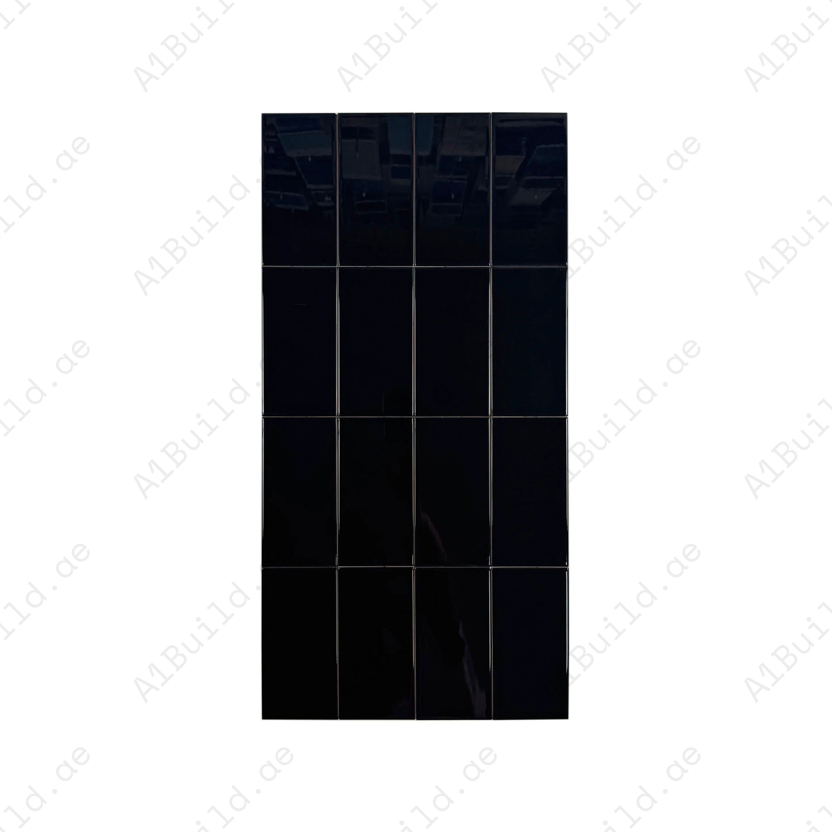 Transform interiors with the Urban Luxe Black Glossy Flat Ceramic Tile. Perfect for walls, kitchens, and bathrooms, combining durability with sleek style.