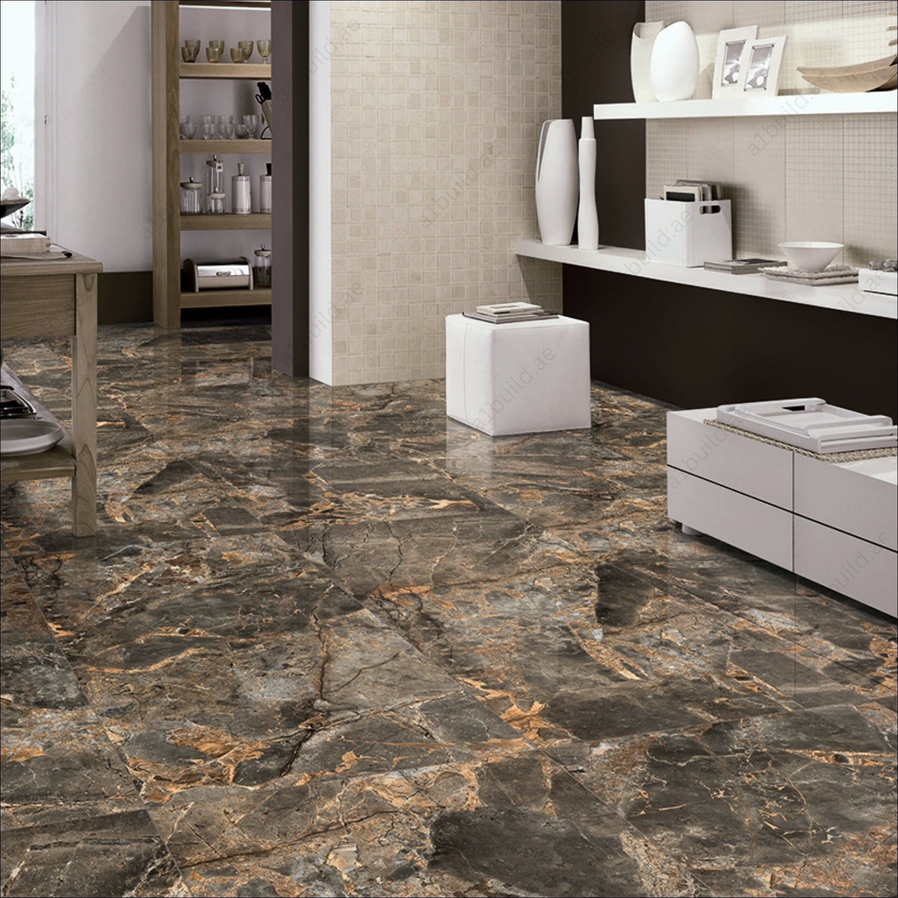 Trento Beige (60X120cm 09mm Random Glitter on Matt Special Finish Porcelain Indoor Floor & Wall Tiles)