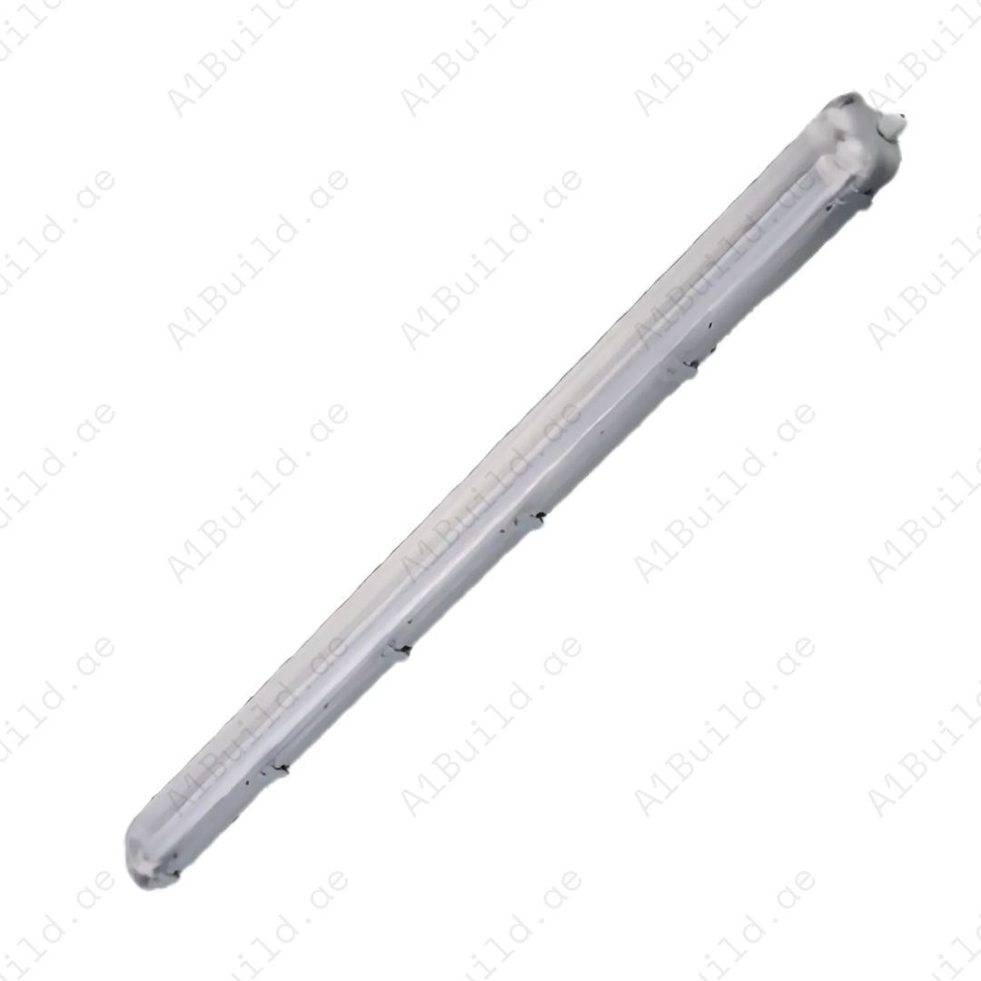 Durable Tri-Proof Housing for 2x120cm T8 tubes. IP65 rated, HIPS body, metal reflector, PS cover. Ideal for industrial, wet, and dusty areas.