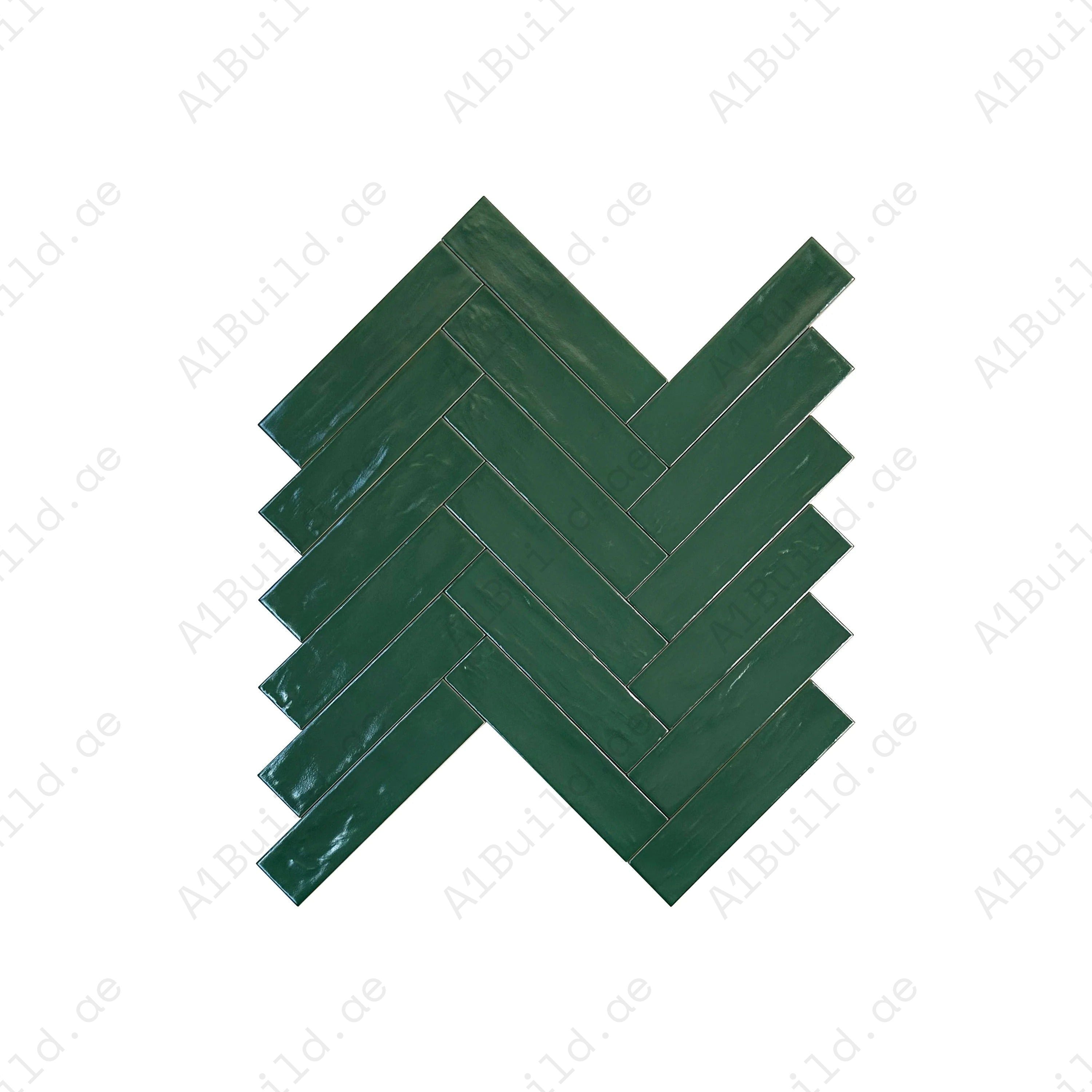 Upgrade interiors with Pearl Luxe Dark Green Pearlescent Ceramic Tiles Durable, waterproof, scratch-resistant. Elegant for walls, floors, kitchens, bathrooms.