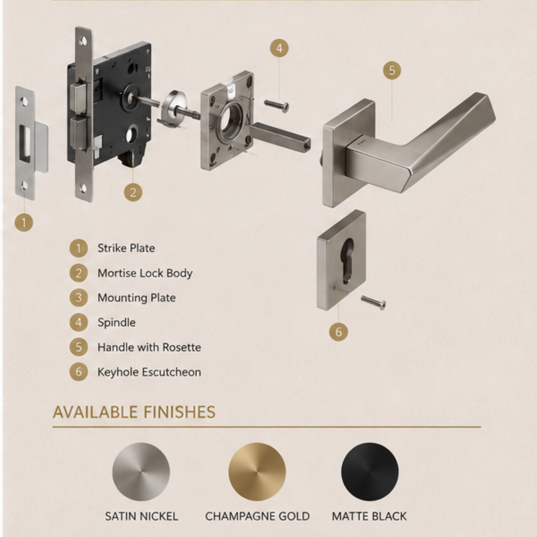 Upgrade interiors with the ZR180601 zinc alloy door handle in black and satin nickel PVD finish, featuring durability, style, and secure key locking for homes!