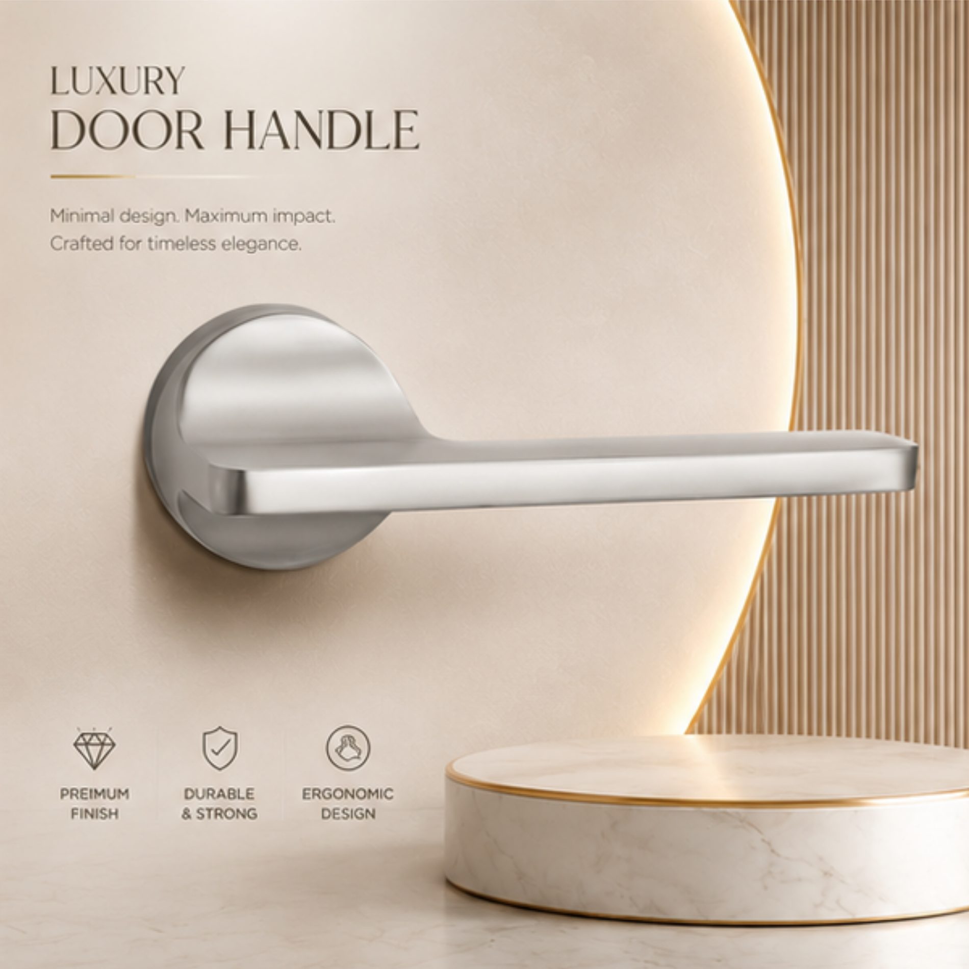 Upgrade interiors with the ZR190908 luxury zinc alloy door handle featuring Black and Matt Satin Nickel PVD finishes for modern homes and offices.