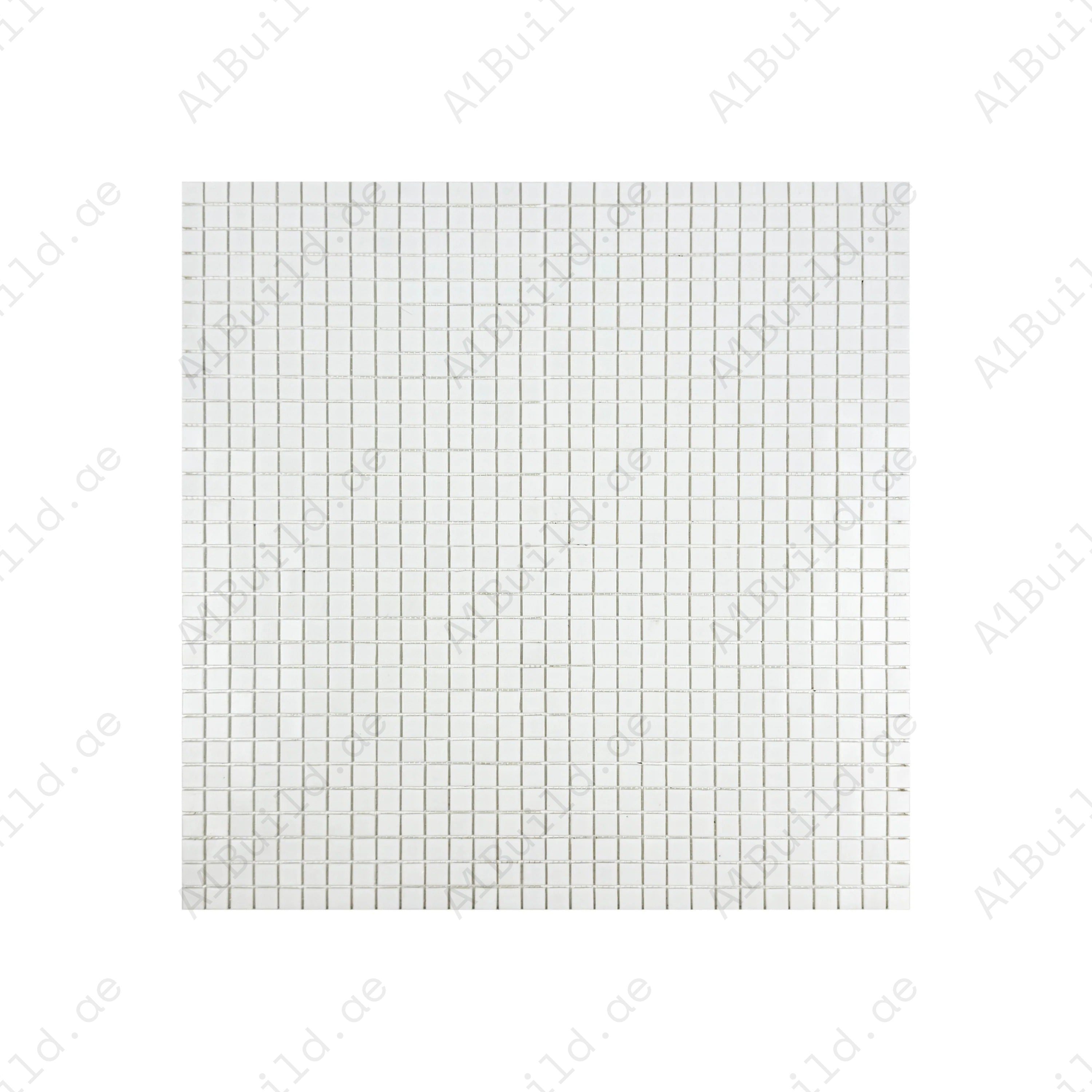 Upgrade pools & spas with Serene Spectrum White glass mosaics. UV-proof, slip-resistant & eco-friendly tiles for luxury aquatic spaces across Dubai & GCC.