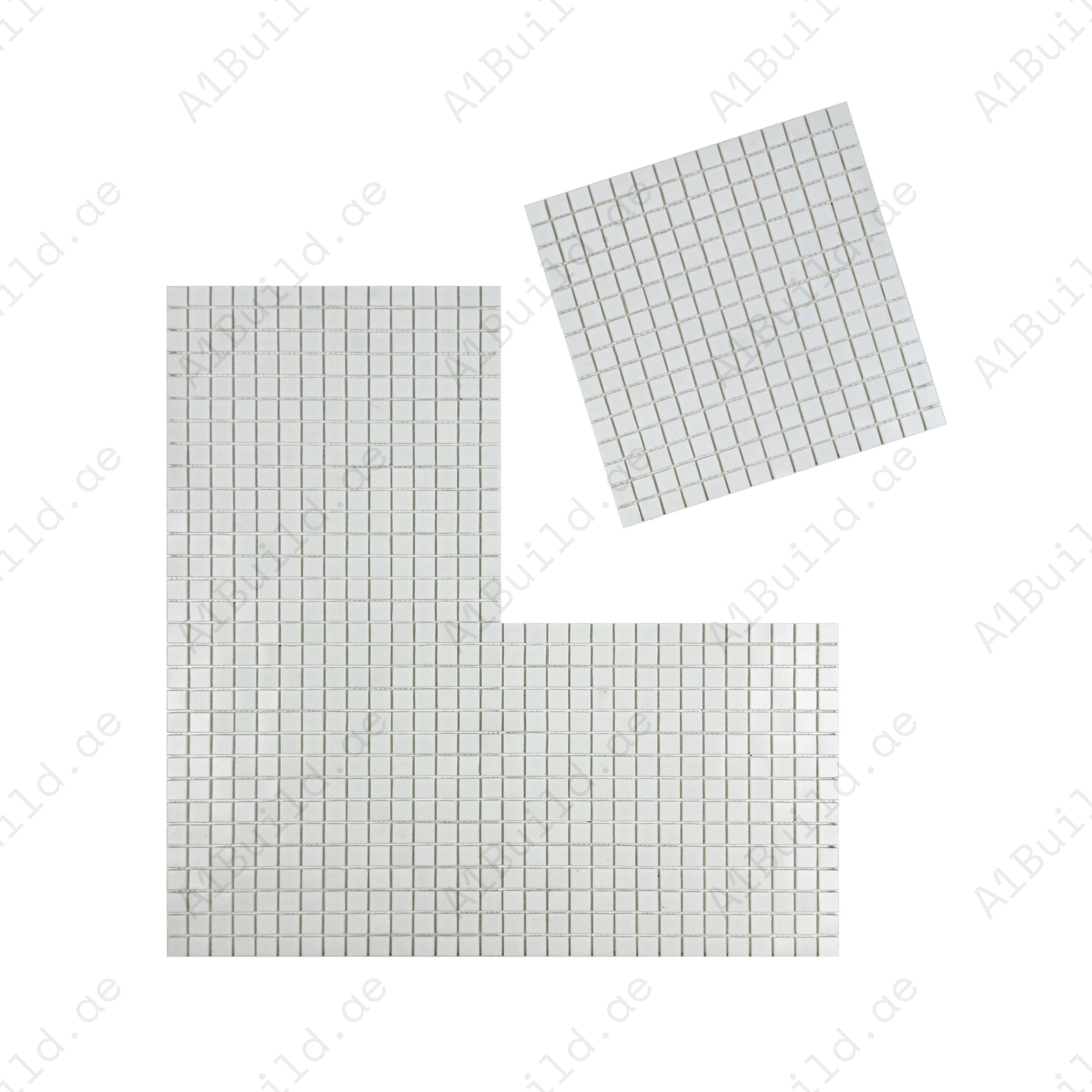 Upgrade pools & spas with Serene Spectrum White glass mosaics. UV-proof, slip-resistant & eco-friendly tiles for luxury aquatic spaces across Dubai & GCC.