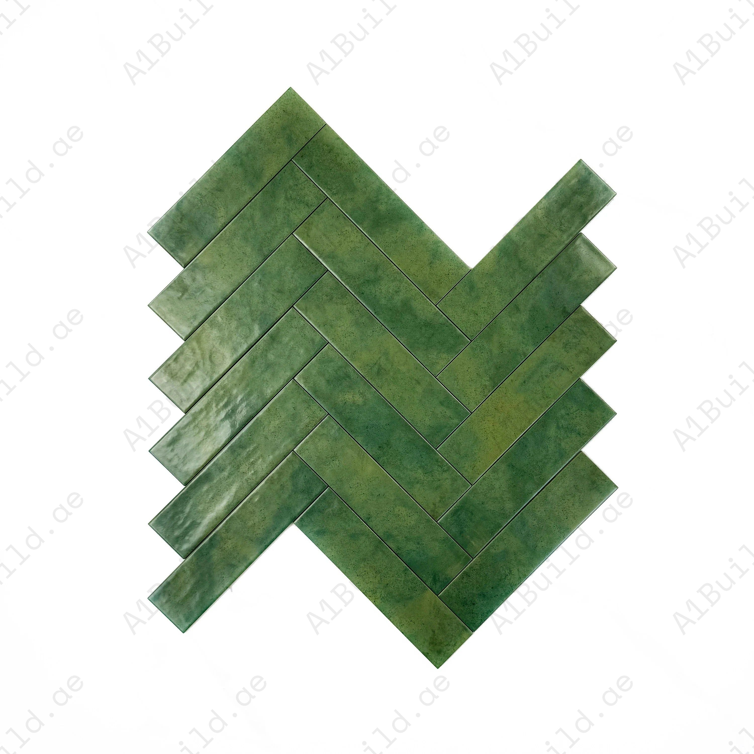 Upgrade your interiors with Forest Green Semimatte Porcelain Tile – durable, waterproof, scratch-resistant, and perfect for kitchens, bathrooms & modern spaces.