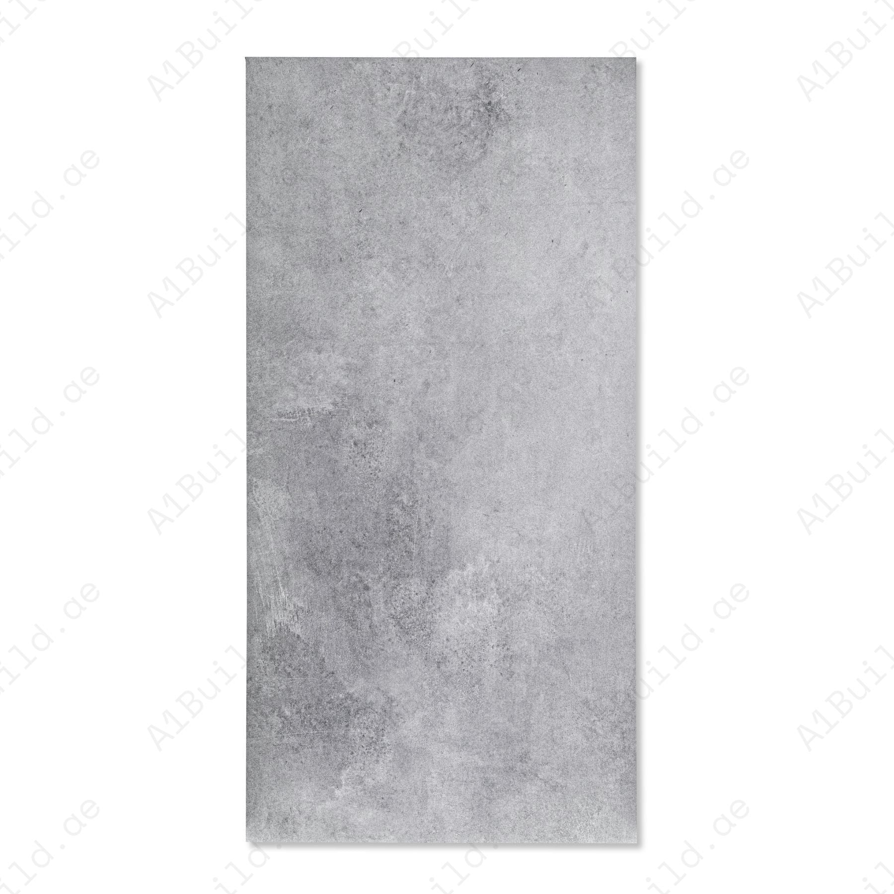 Urban Ash porcelain tile in 60x120cm size featuring modern concrete texture, soft ash grey tone and durable 9mm thickness for floors and walls.