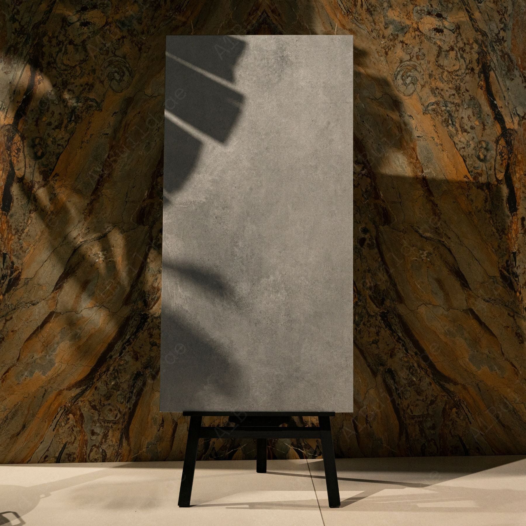 Urban Ash porcelain tile in 60x120cm size featuring modern concrete texture, soft ash grey tone and durable 9mm thickness for floors and walls.