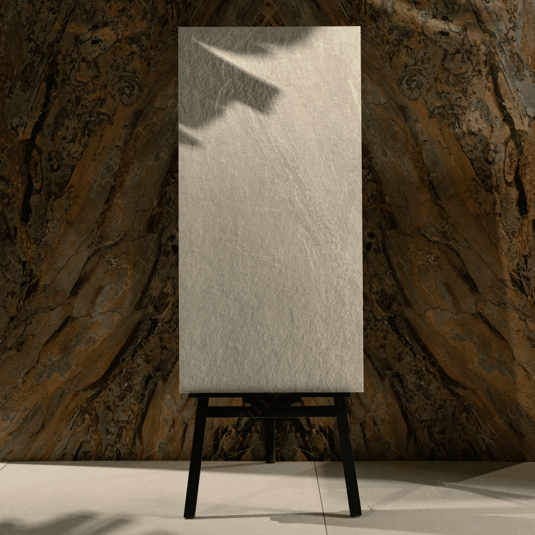 Urban Graphite porcelain tile 60x120cm 2mm thickness, graphite stone look design, durable porcelain tile for modern floors and walls.