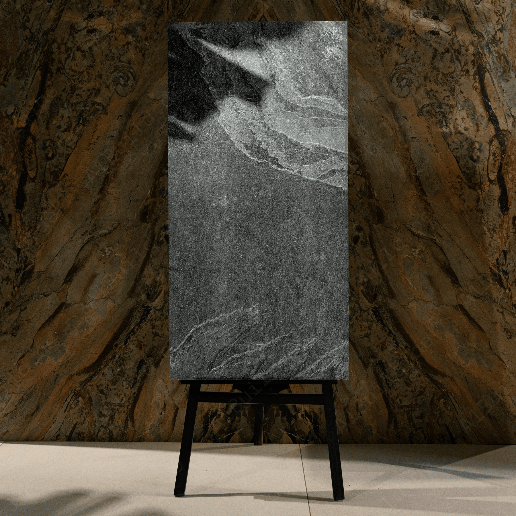 Urban Slate Concrete Grey porcelain tile 60x120cm 2mm thickness, concrete stone look design, durable porcelain tile for modern floors and walls.