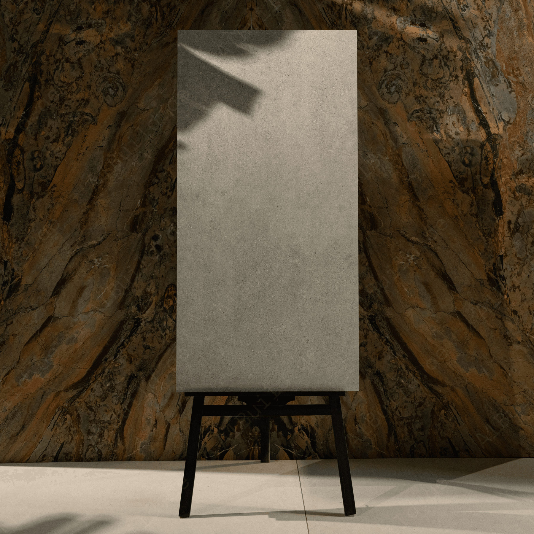 Urban Stone Gris porcelain tile 60x120cm 2mm thickness, grey stone look design, durable porcelain tile for modern floors and walls.