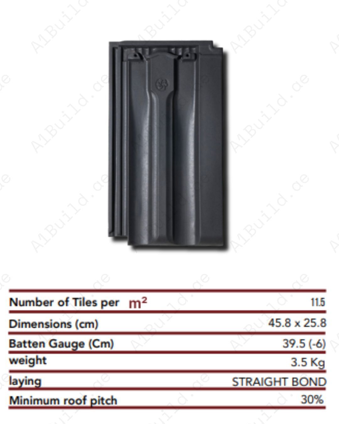 Virtus Ebano Roof Tile delivers strong weather resistance and elegant dark finish. Size 45.8×25.8 cm with straight bond laying. Premium durability guaranteed.