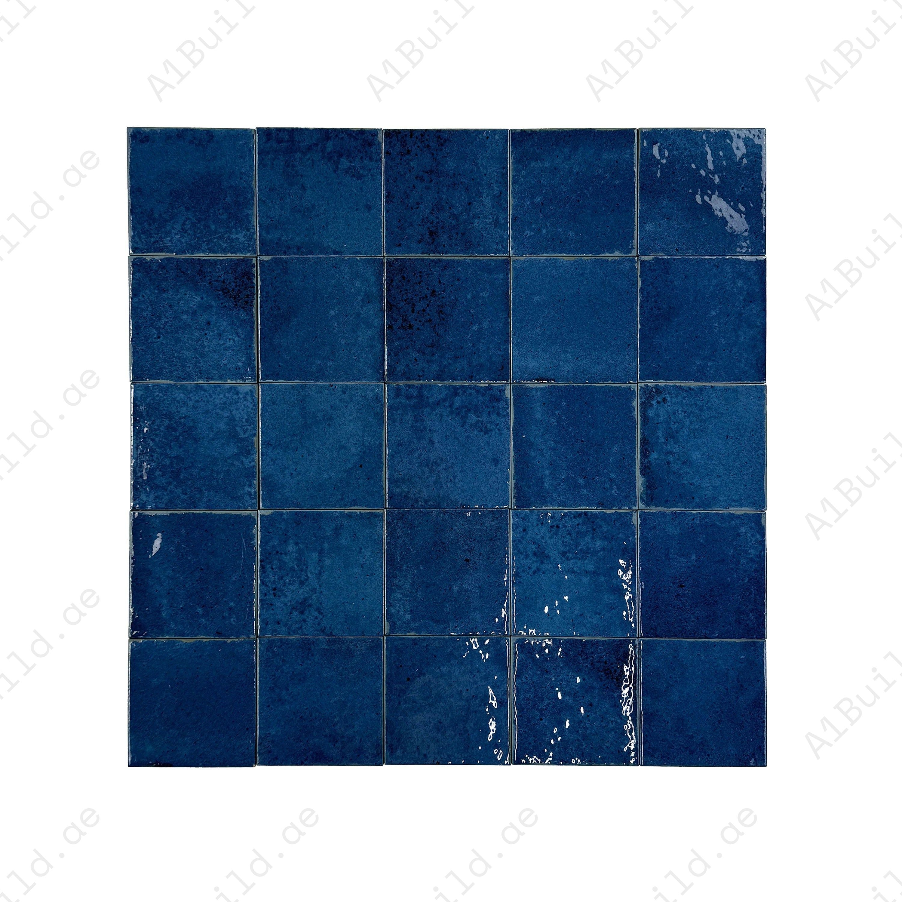 Vivid Blue glossy porcelain subway artisanal tile from Radiant Harmony. Durable, waterproof & elegant design, ideal for kitchen, bathroom & feature walls.